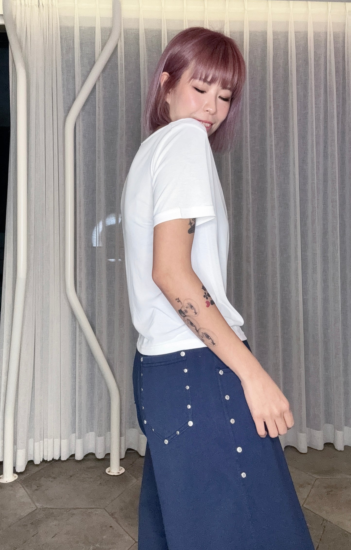 Big collar tee #00805