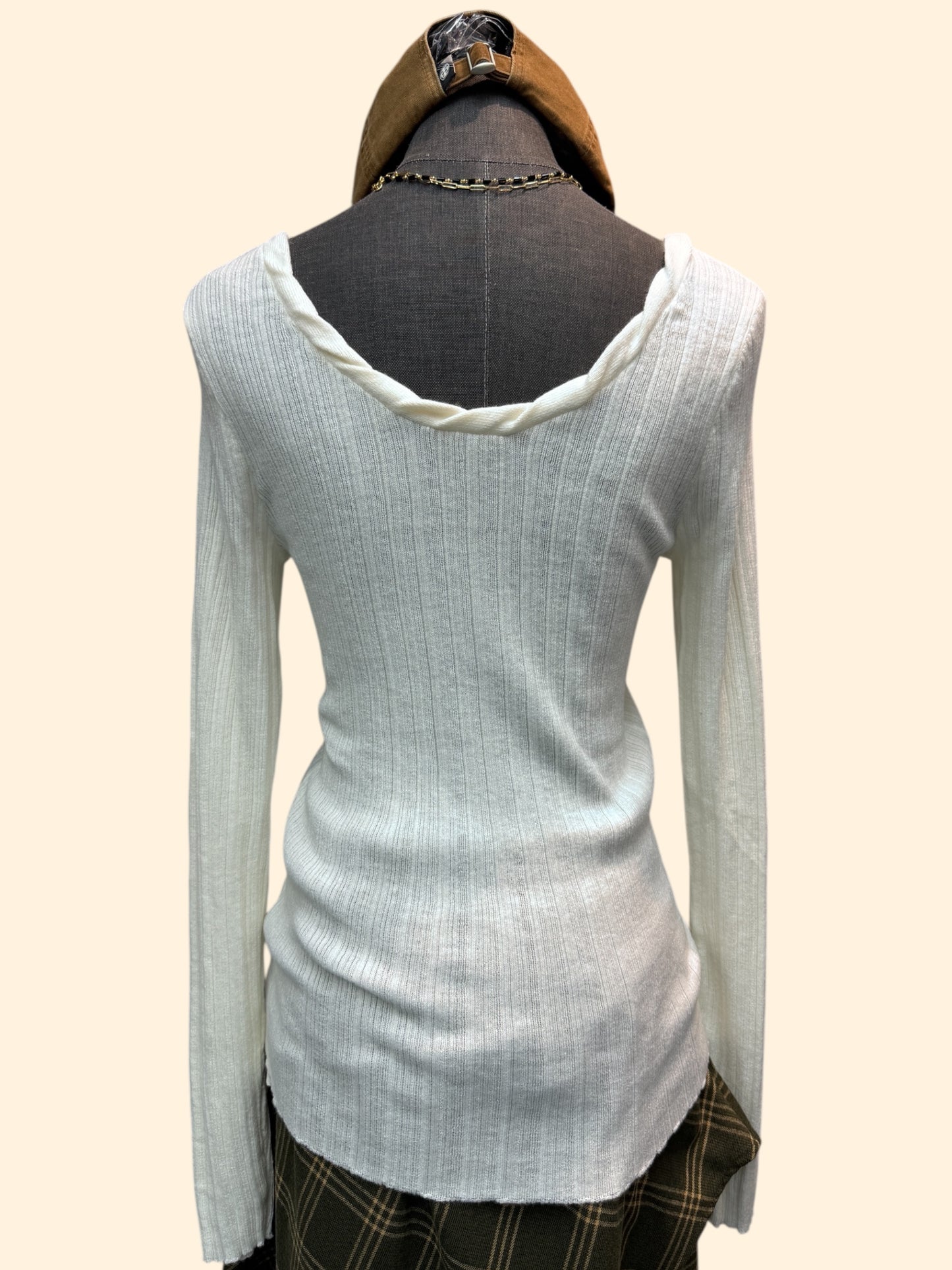 Twist collar knit top