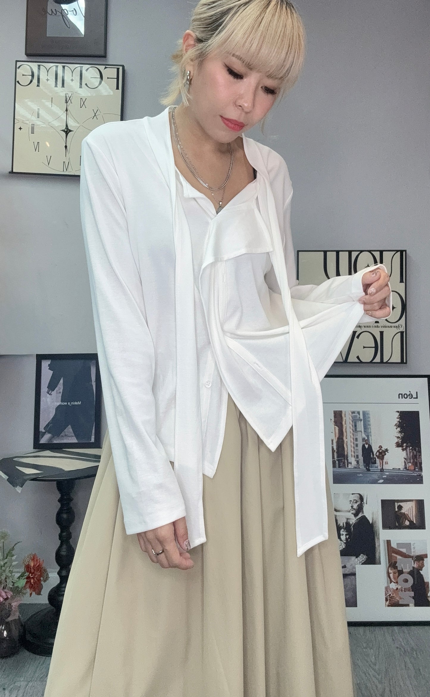 Two way cotton v neck top