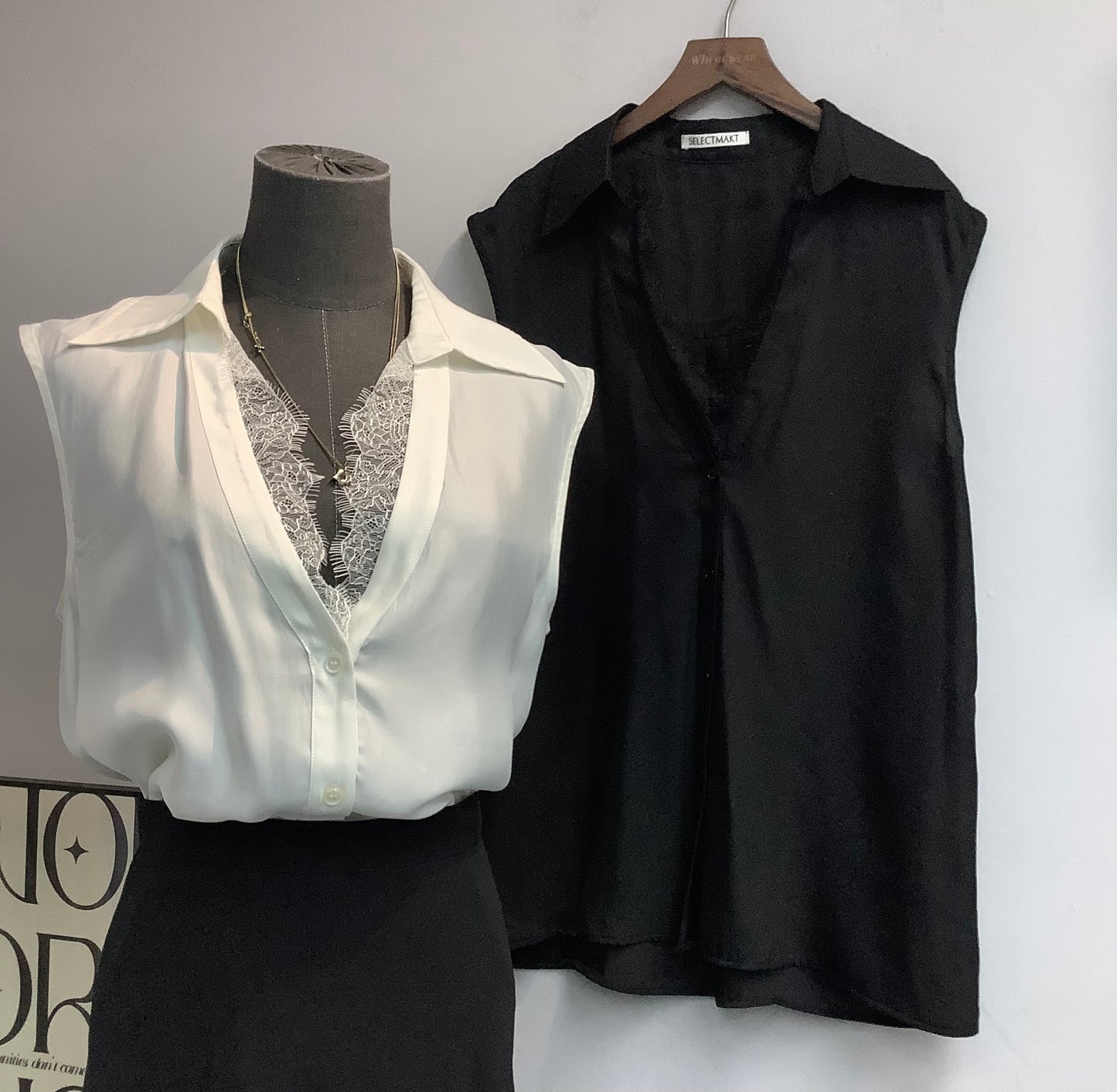 (-20% Off)Lace Neck Chiffon Blouse
