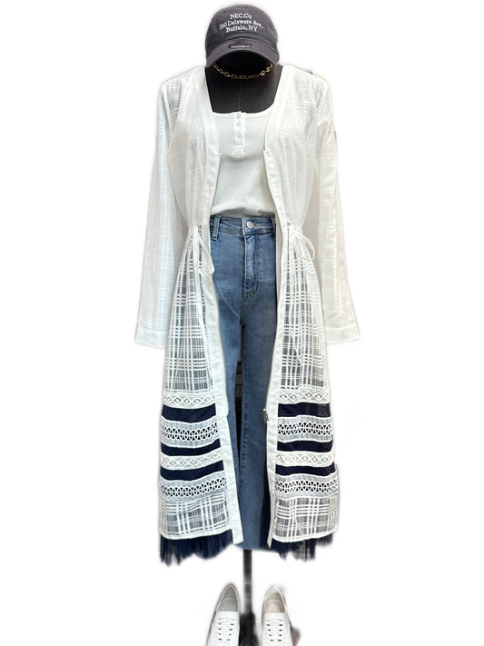 Two ways eyelet one piece jacket