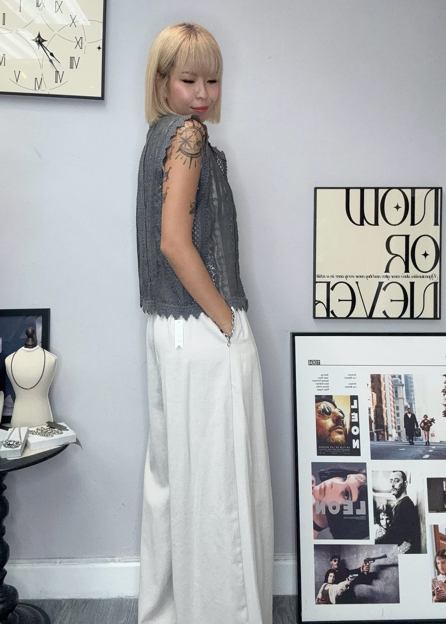 Lace vest jacket
