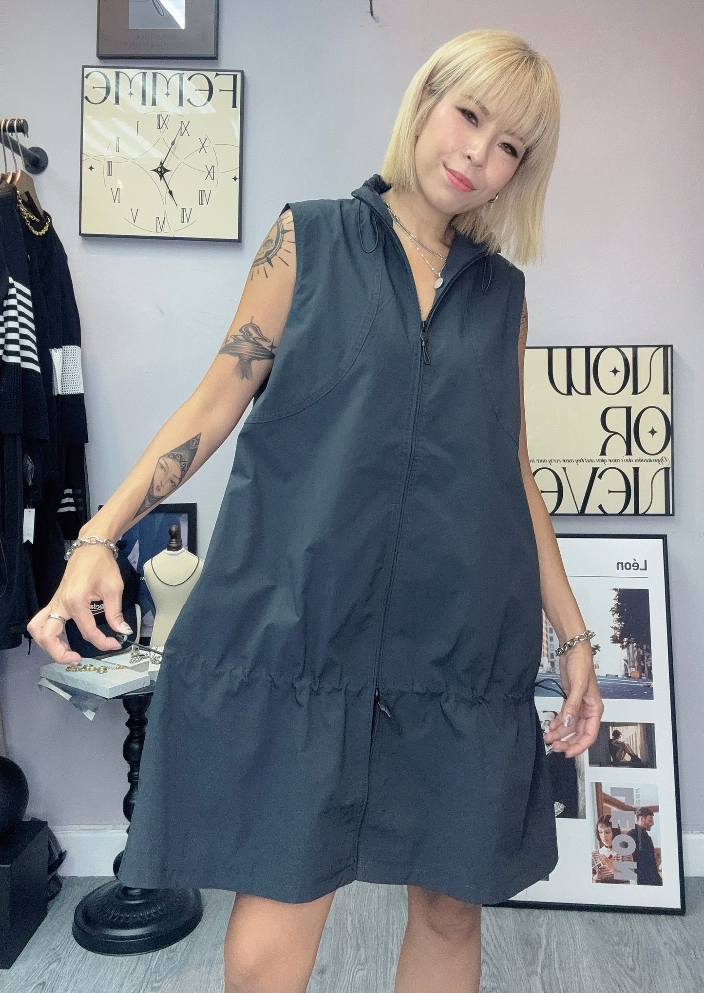 Zip vest one piece