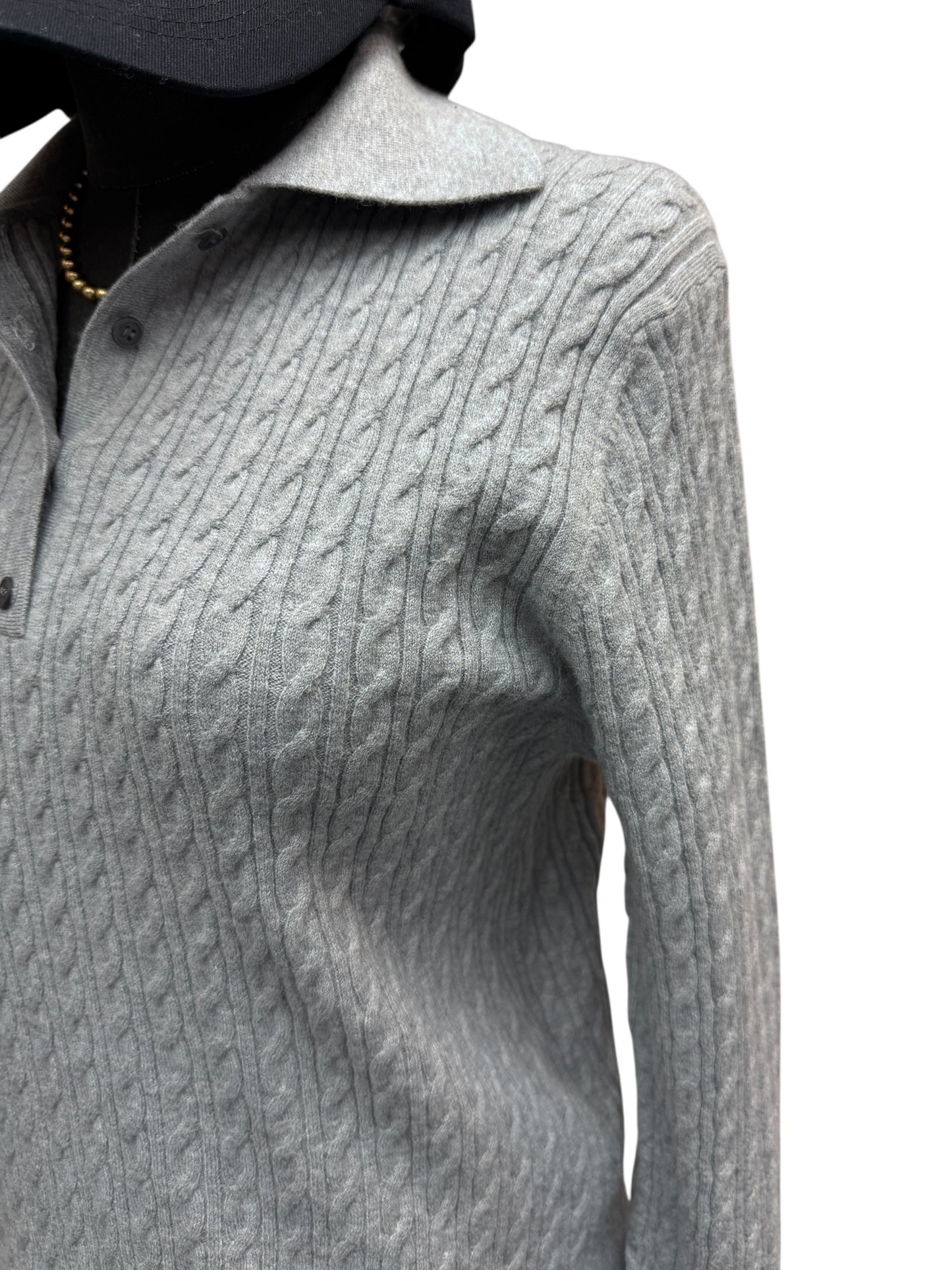 Silk X knit polo top