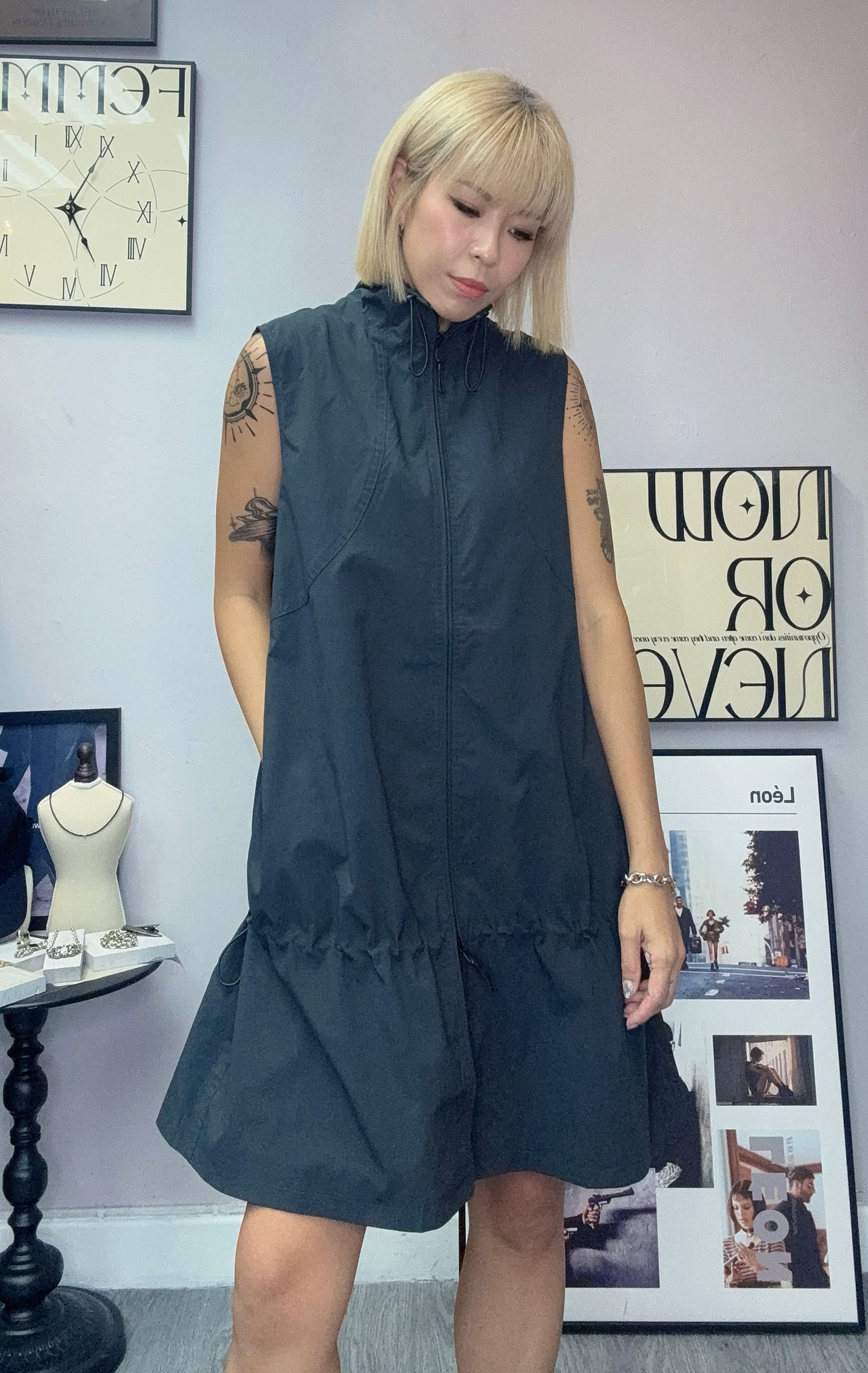 Zip vest one piece