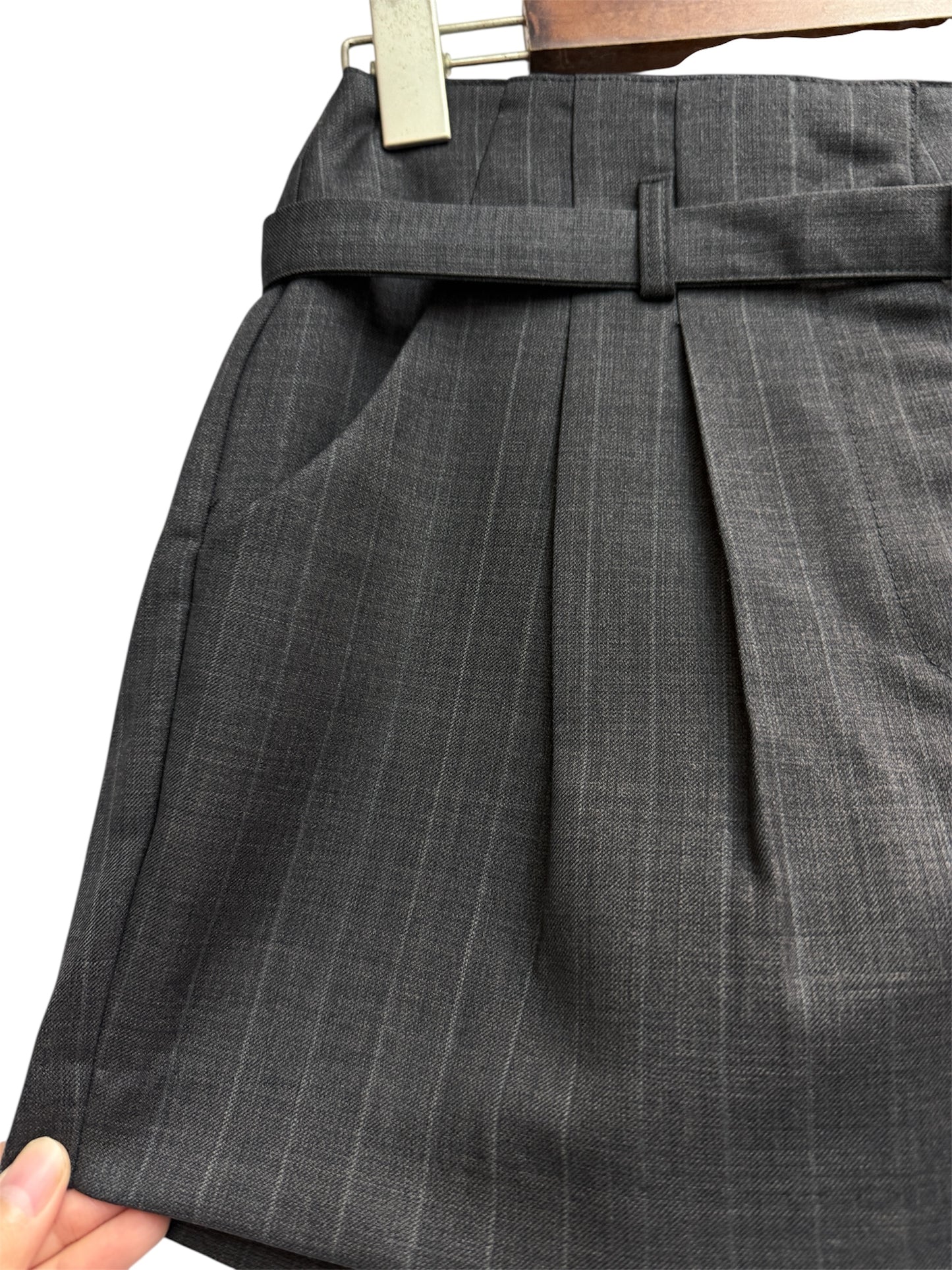 With belt stripe shorts #00256