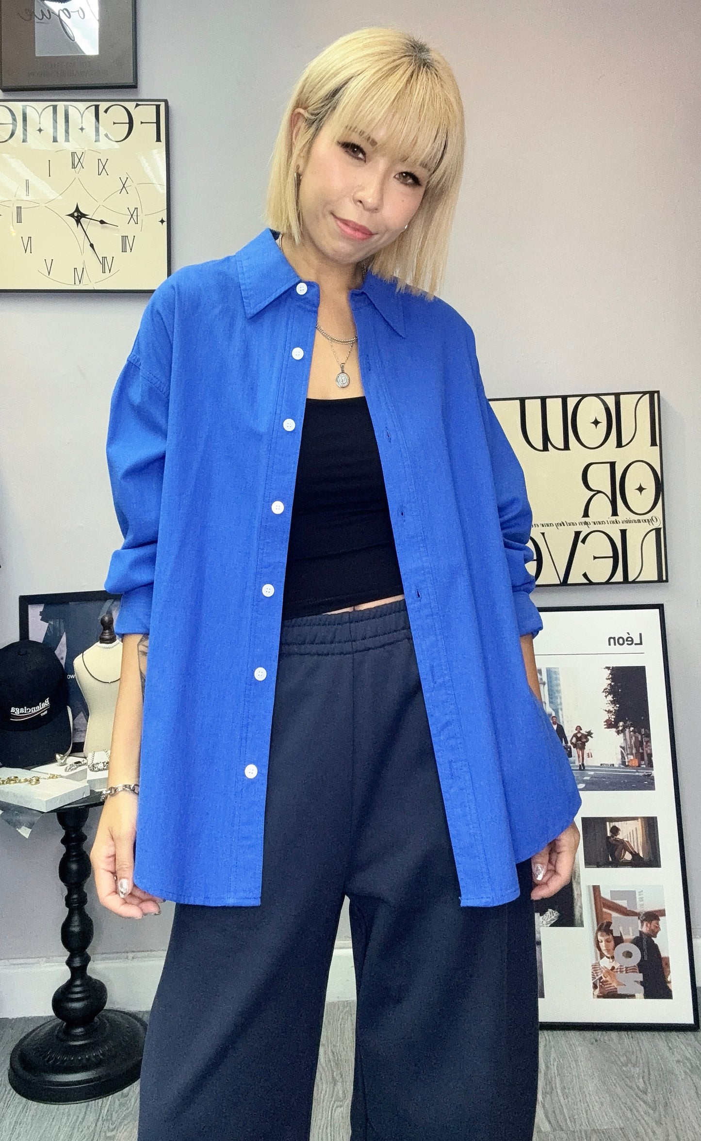 Oversize plain shirt