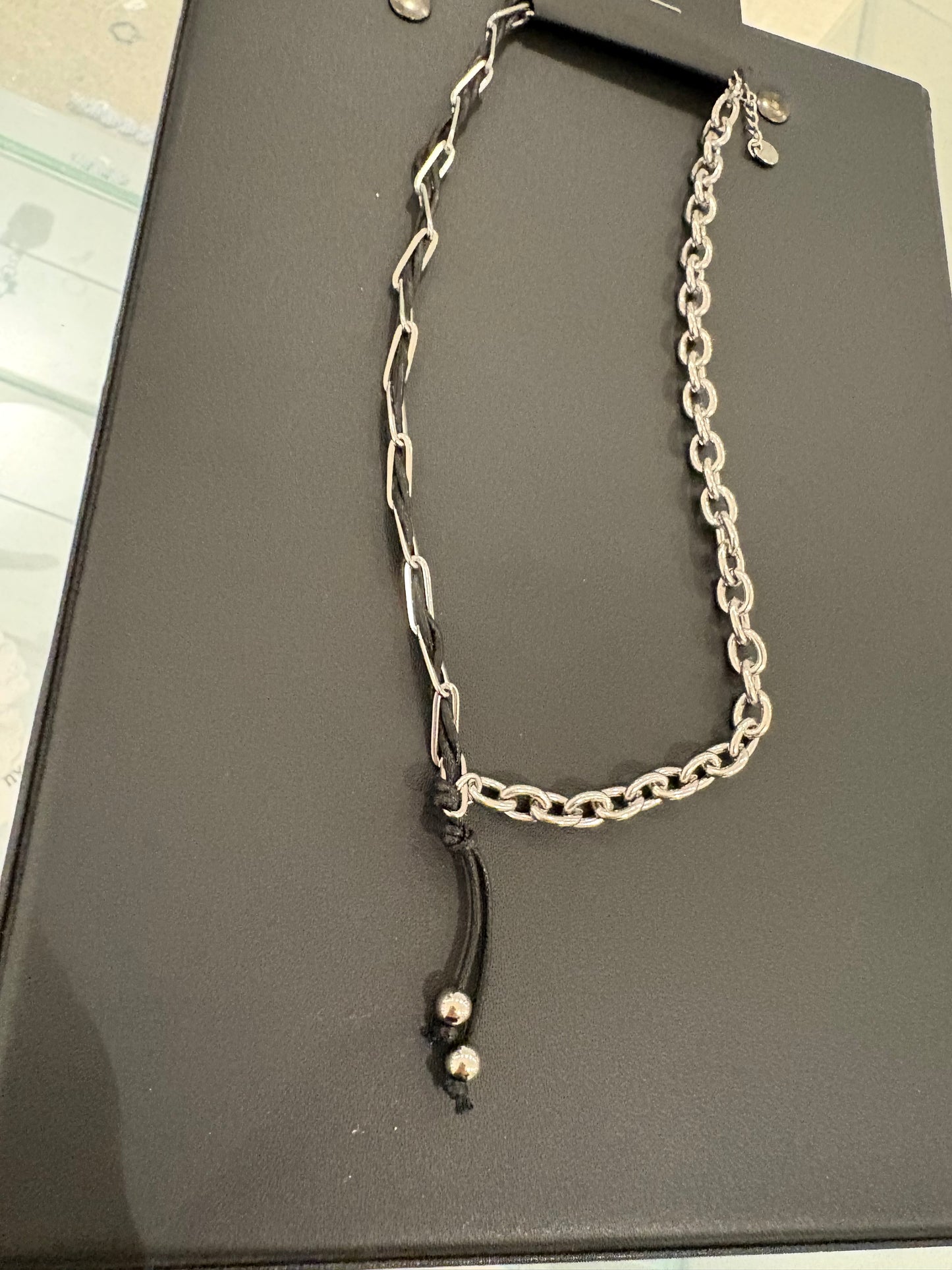 Leather chain necklace