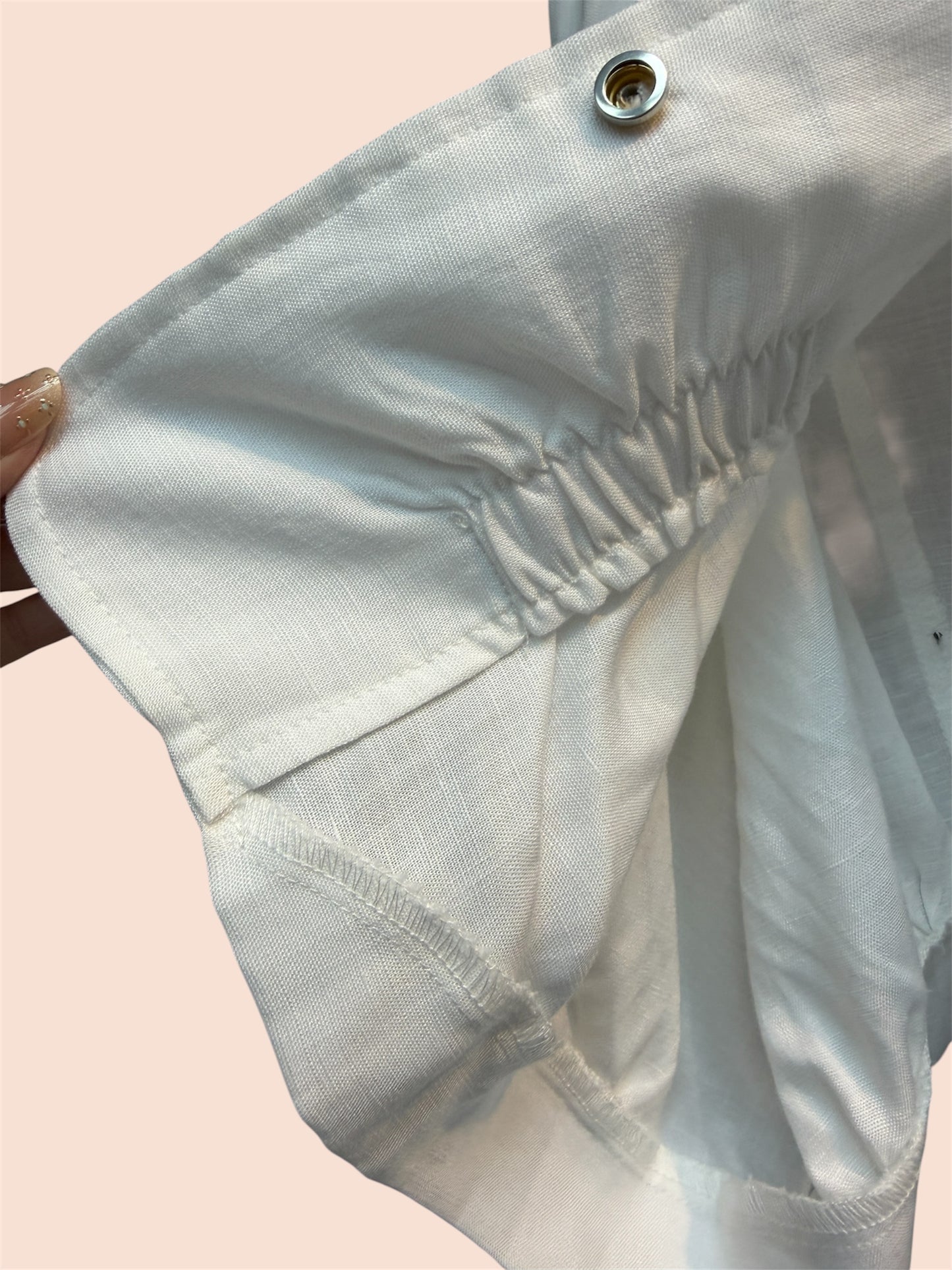 ‘R’ logo linen short jacket #00358