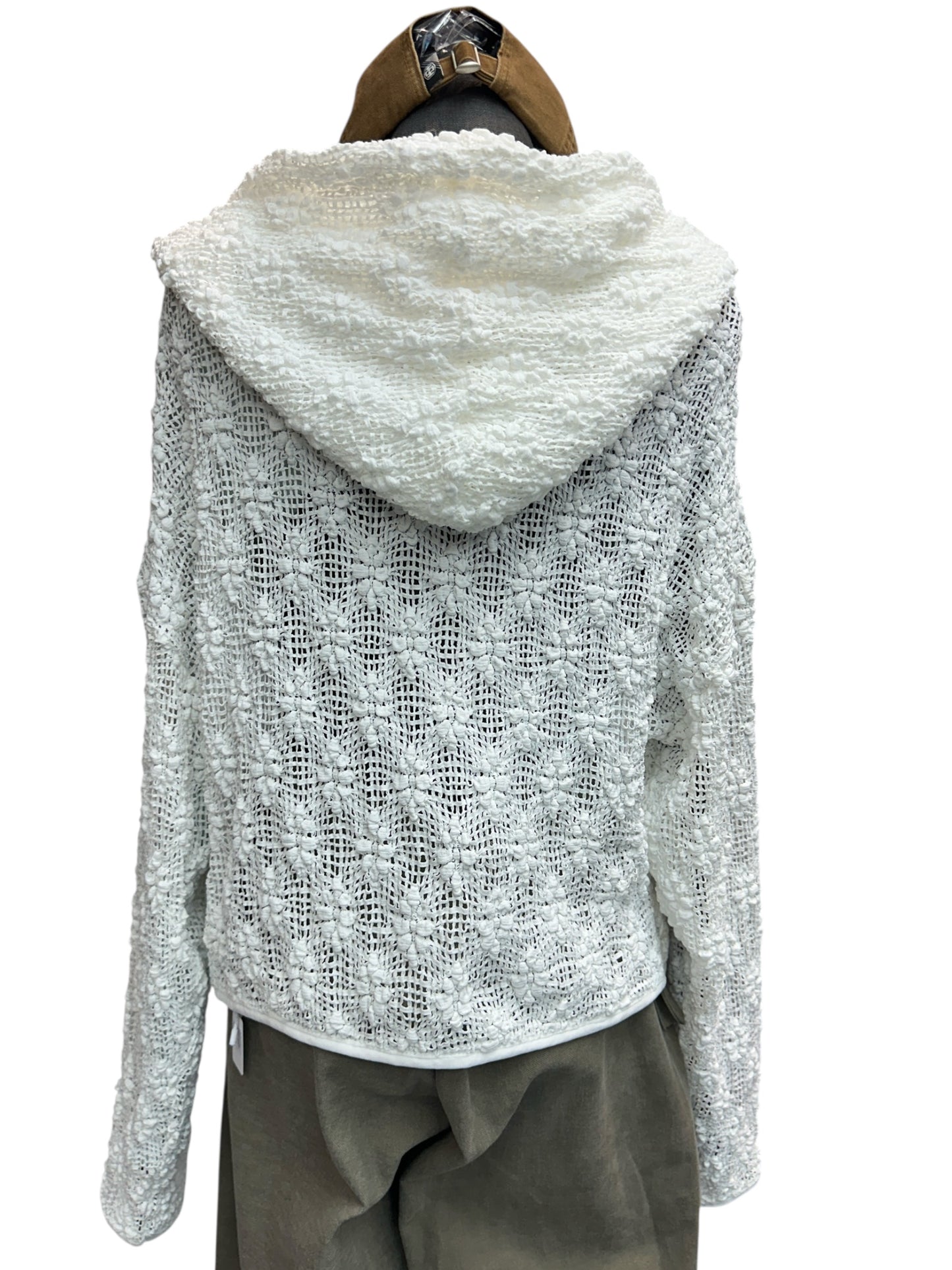 With hat full lace zip cardigan