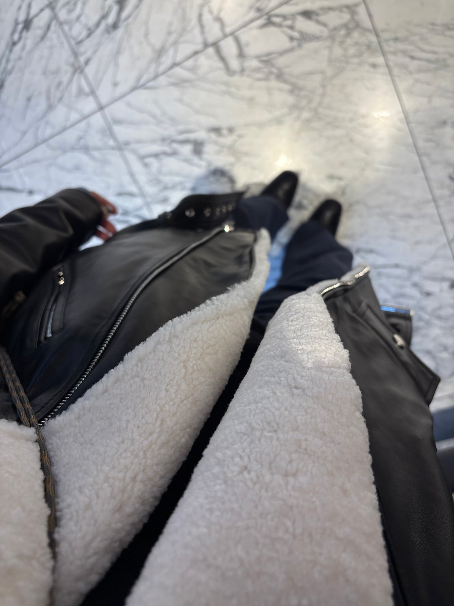 Down lambskin biker #00001