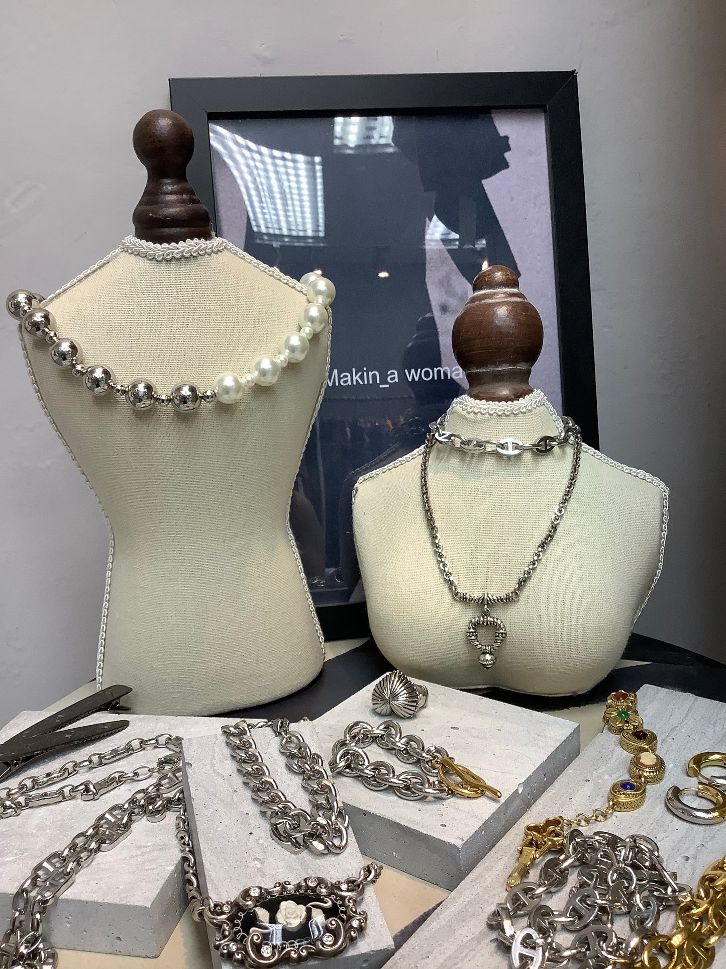 (-30% off)Pearl➕silver bean necklace