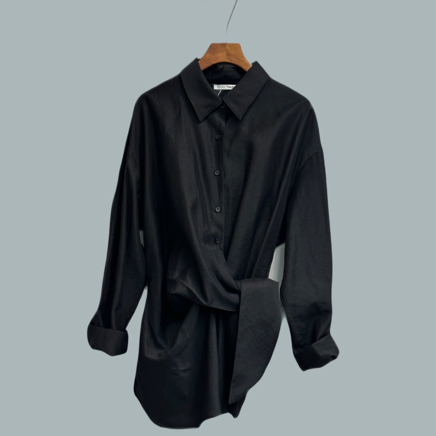 Silk tie shirt