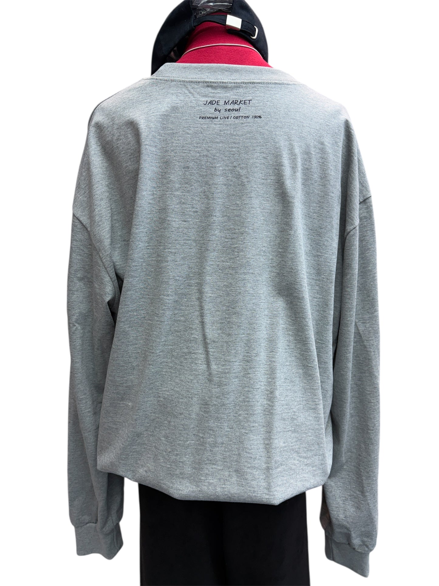 Double side Apple printed long sleeves tee #00061