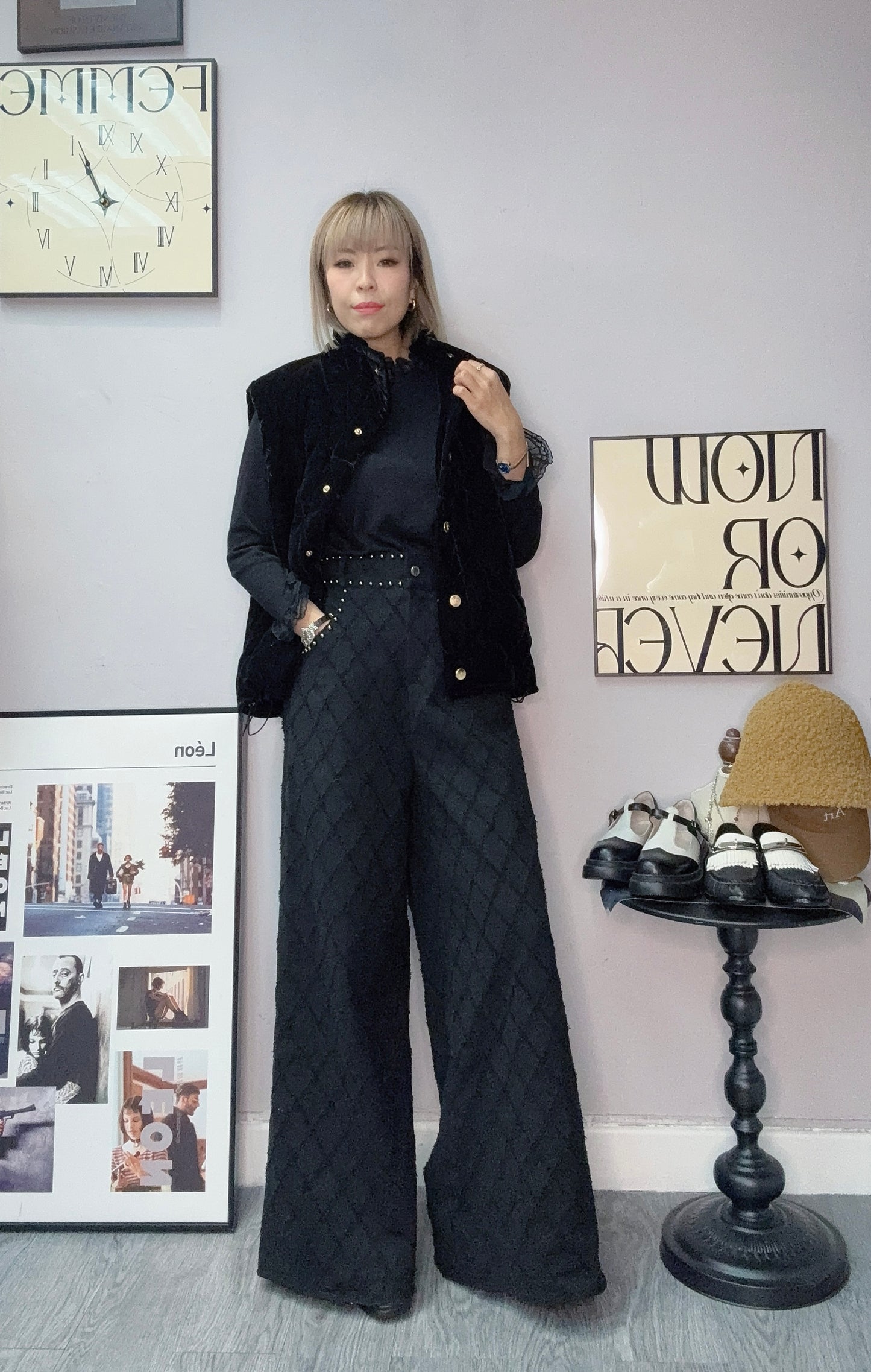 (-20% off)copper buttons velvet vest jacket #00293