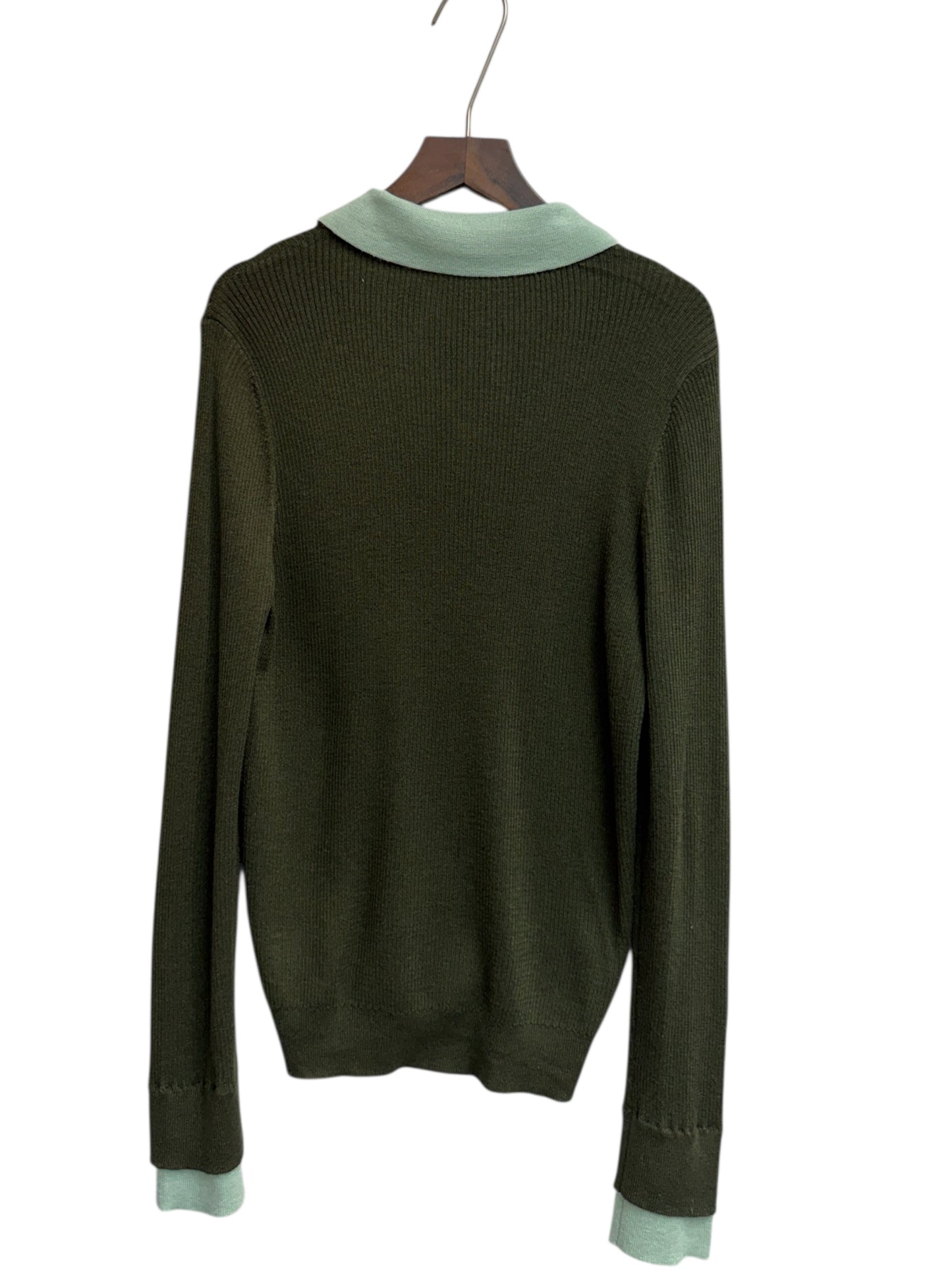 Fake two piece rib knit top