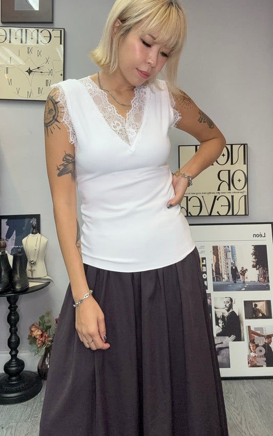 V lace Rib vest
