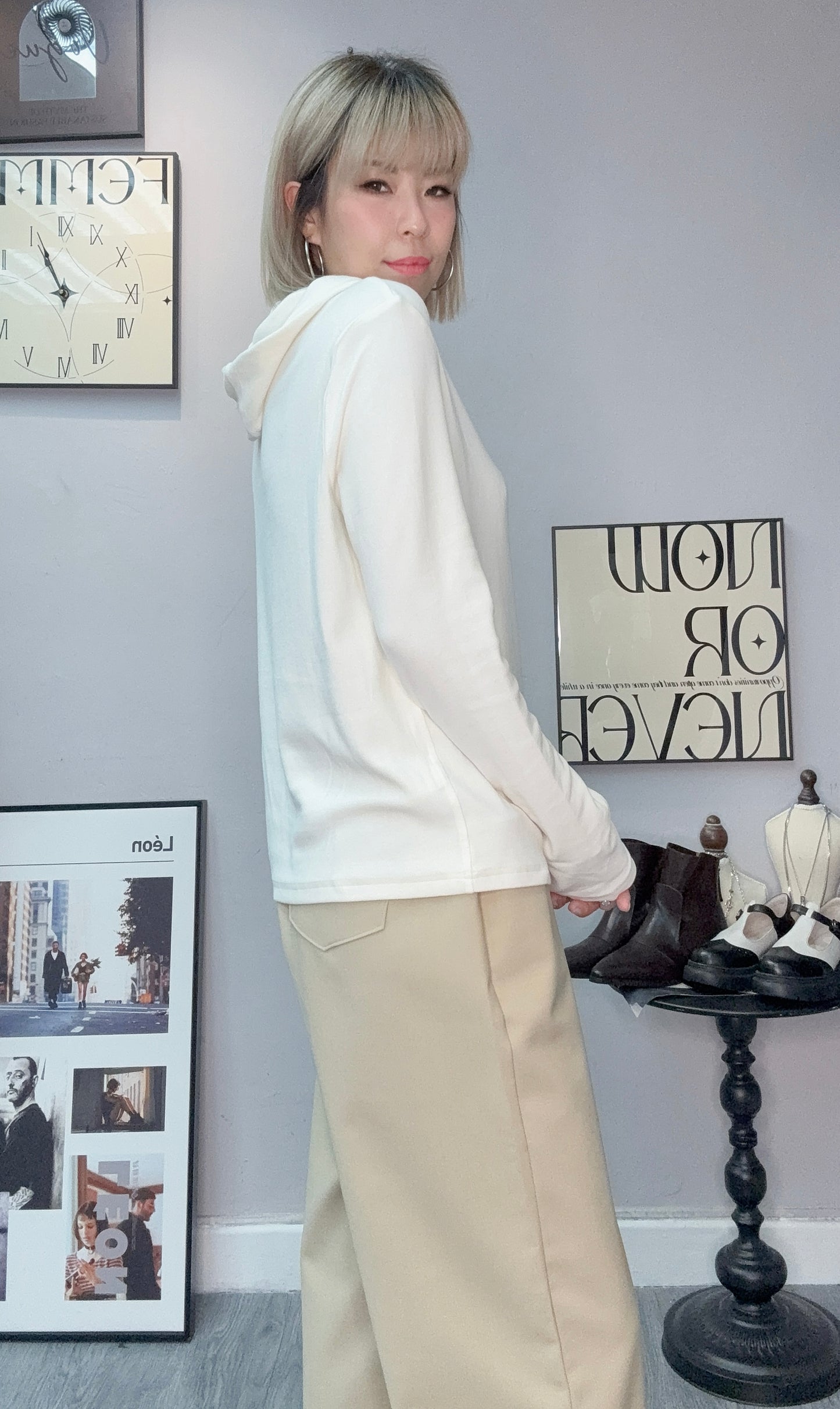 (-20% off) with hat half zip fleece top(26SS) (order 21days)