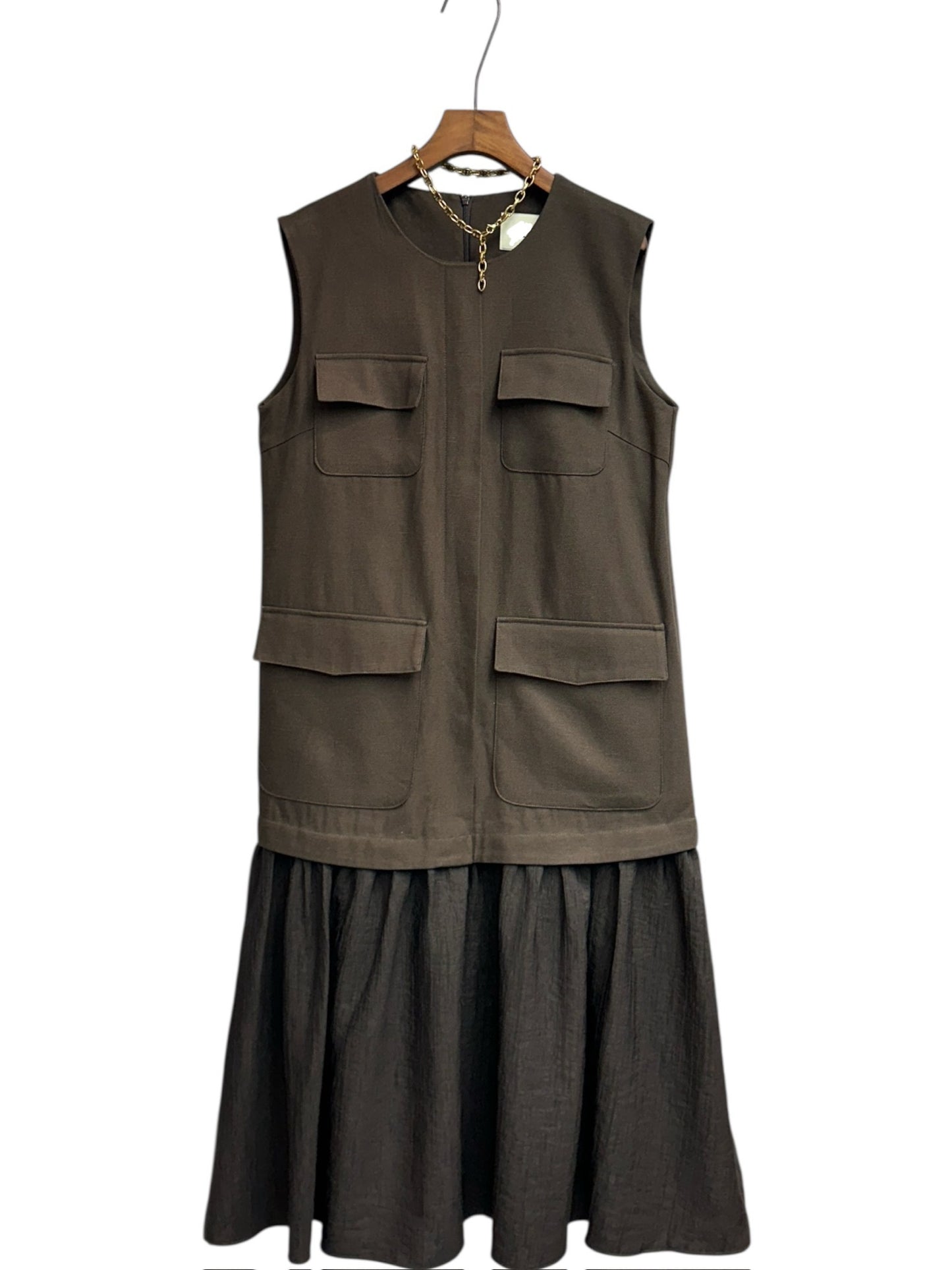 4-pockets vest dress