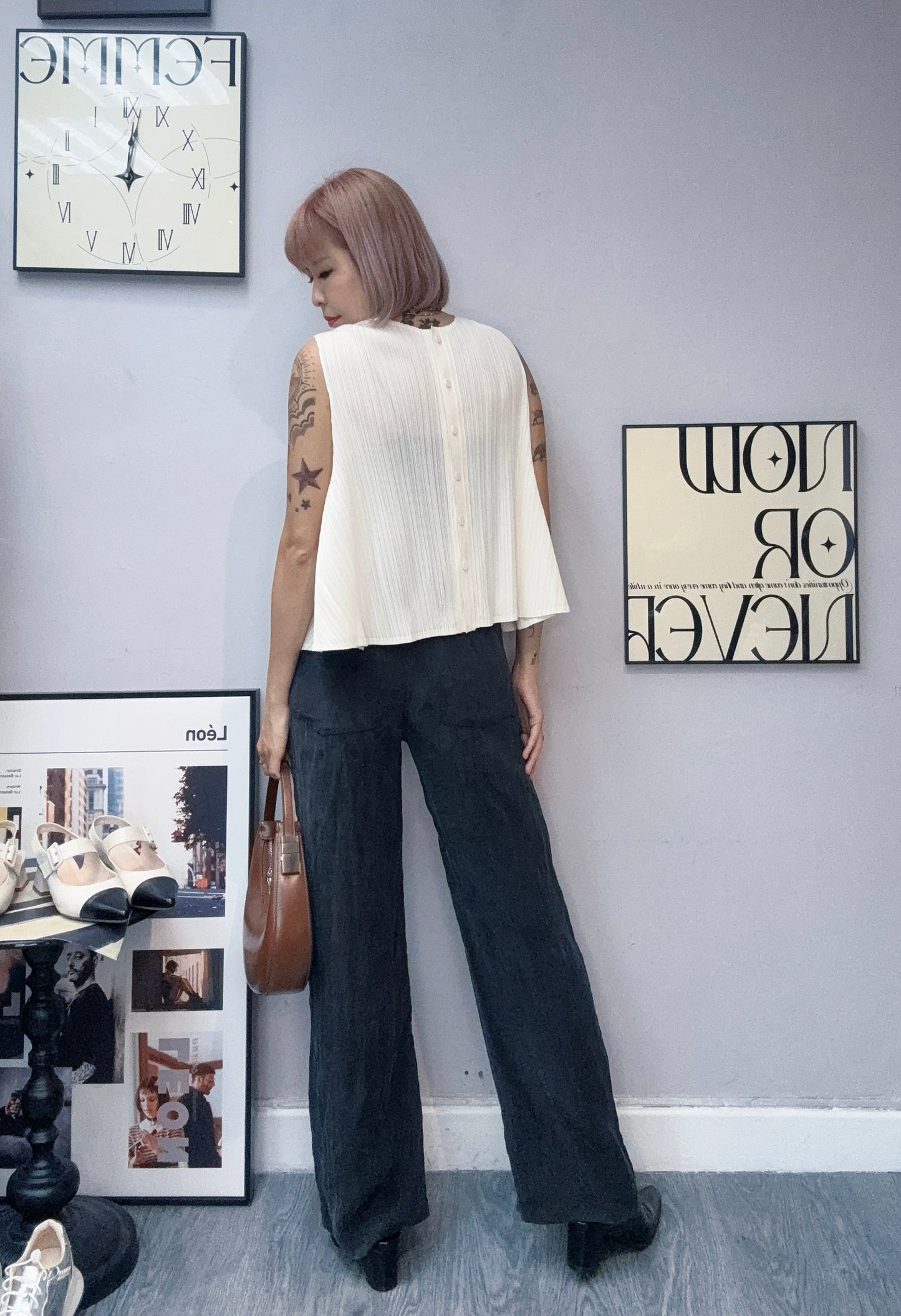 Rib sleeveless top #00831