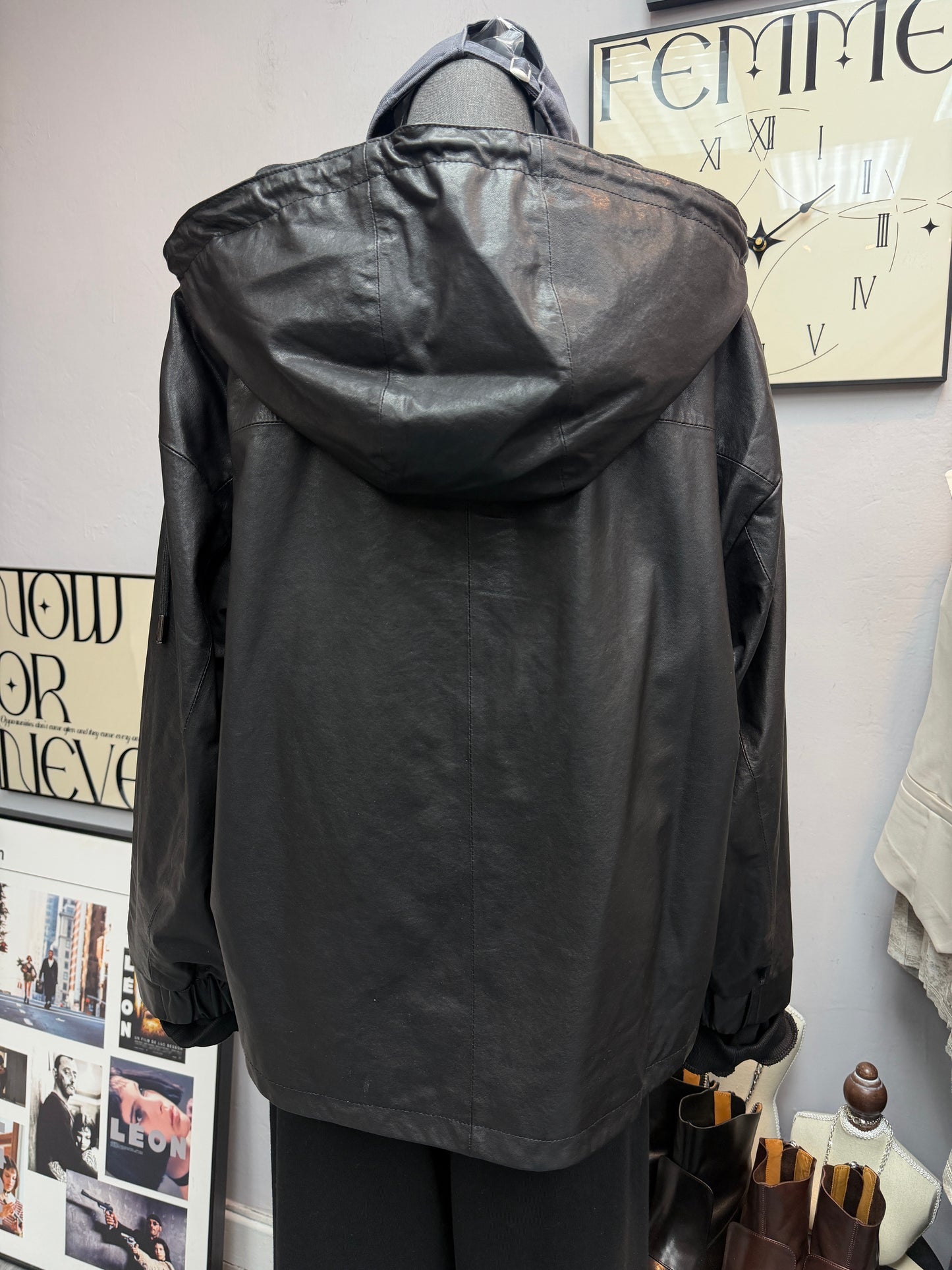 2-pockets leather jacket