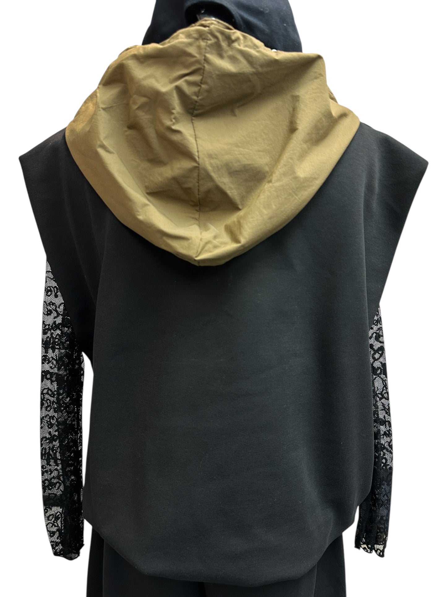 Two tone vest hoodie