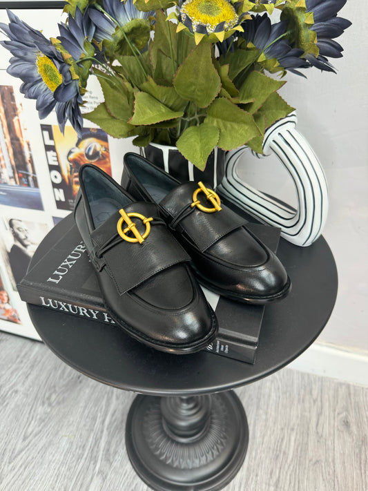 Gold Buckle Lambskin loafer