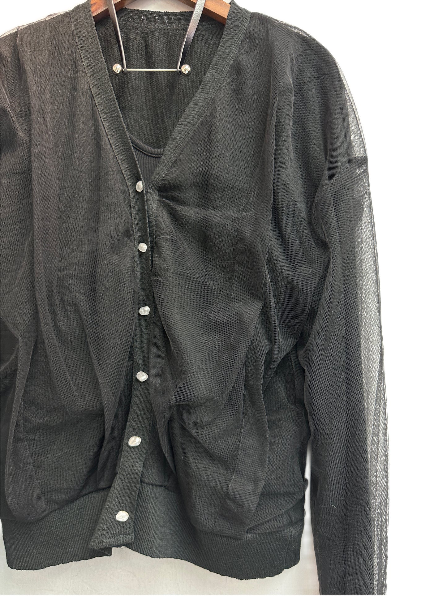 Organza knit cardigan