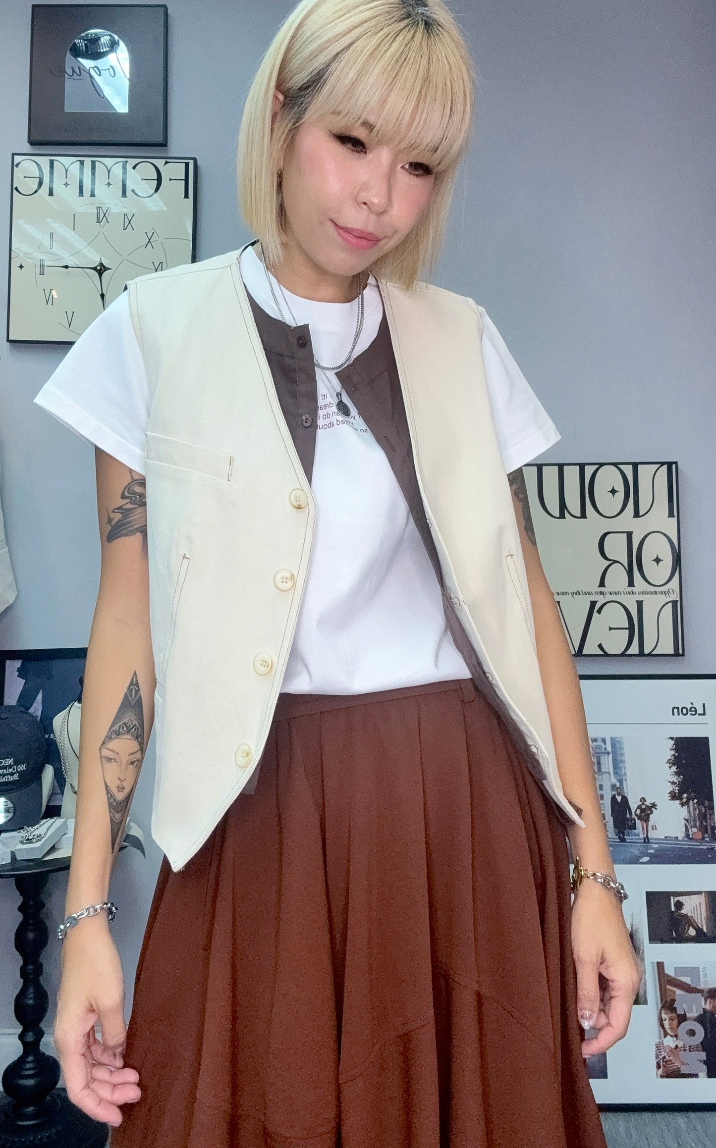 Shirt X denim vest jacket