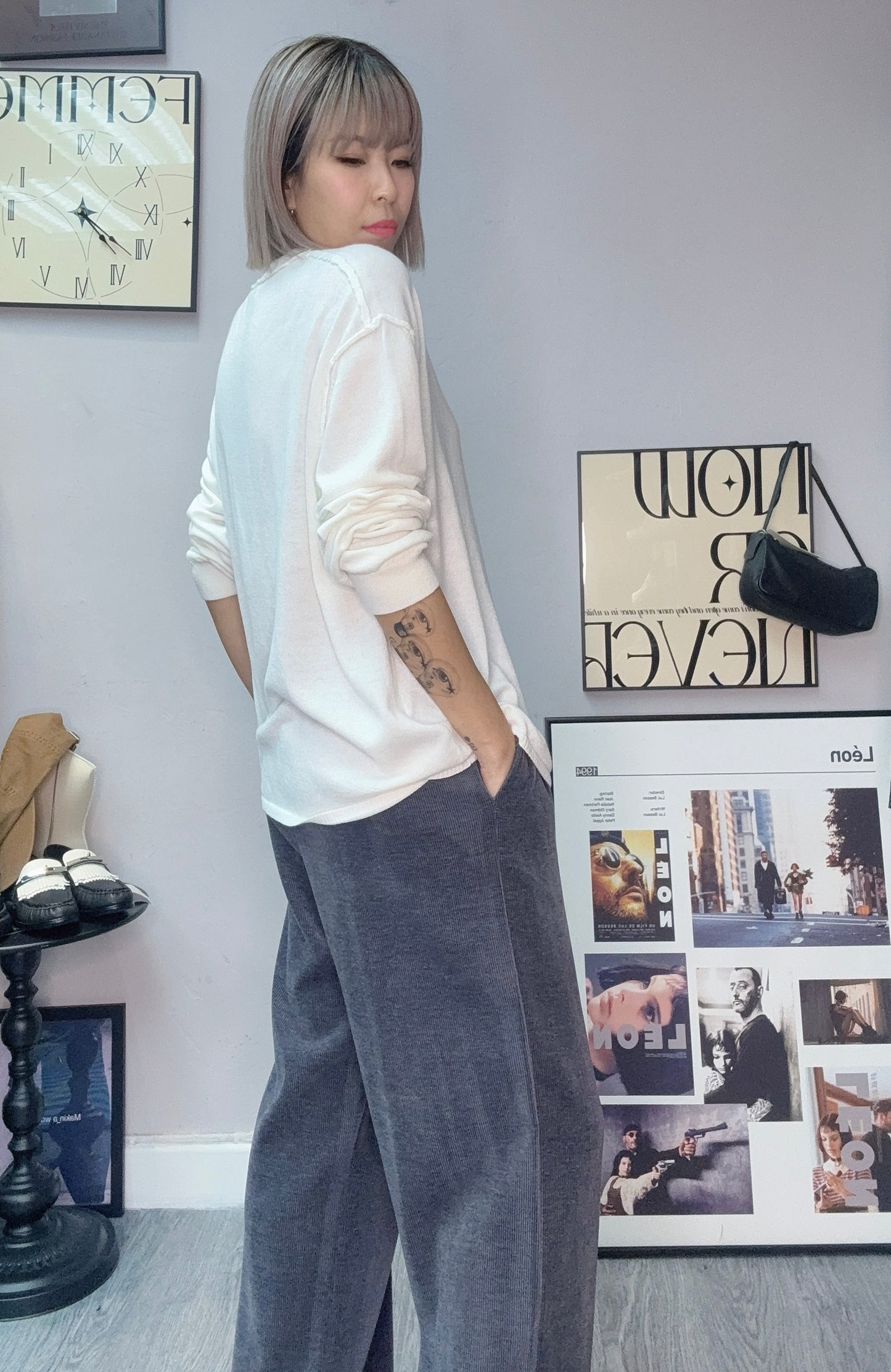 (-20%off)Choker v neck softy knit 00247