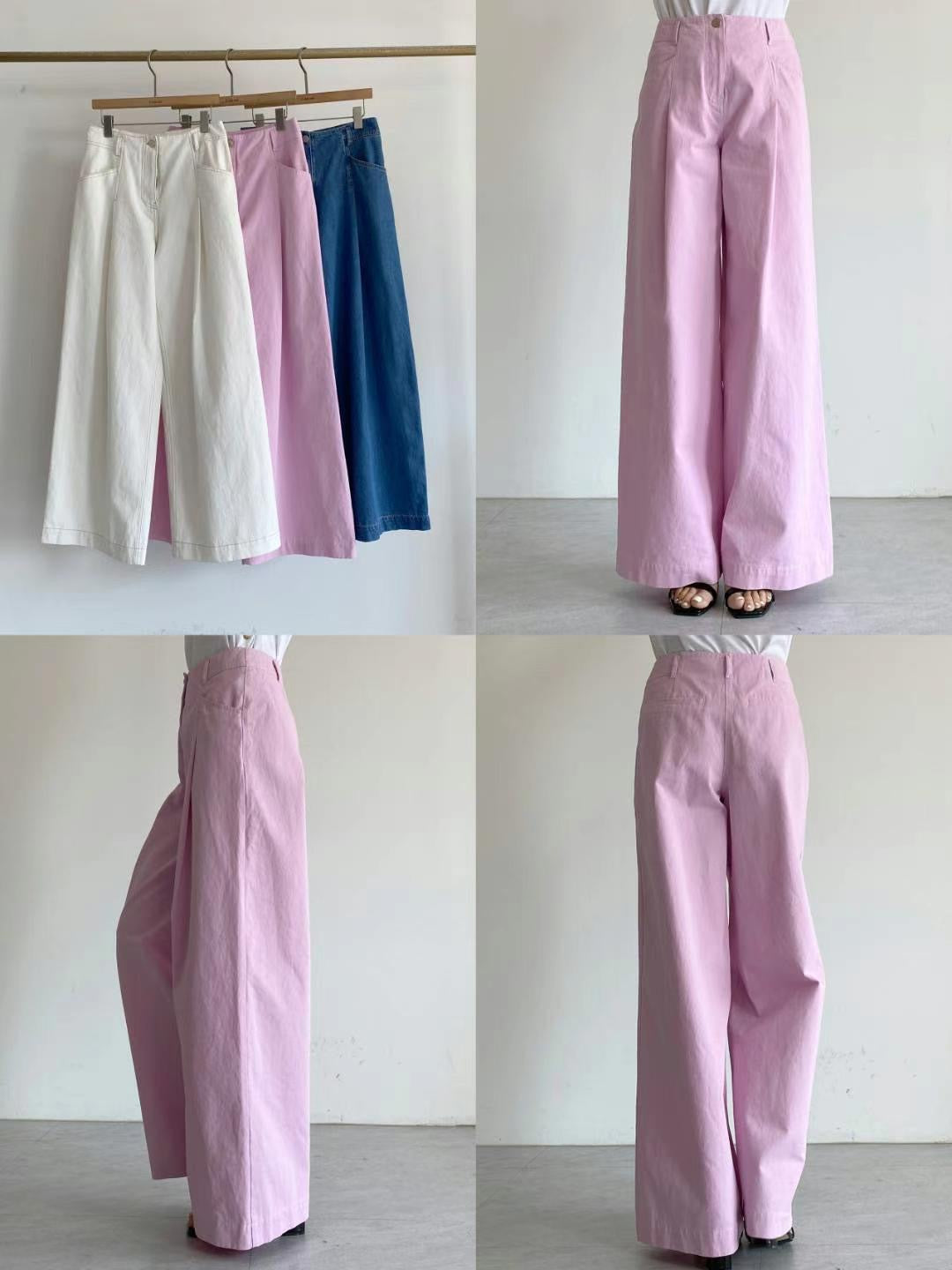 (-50%)Cotton midi waisted pants