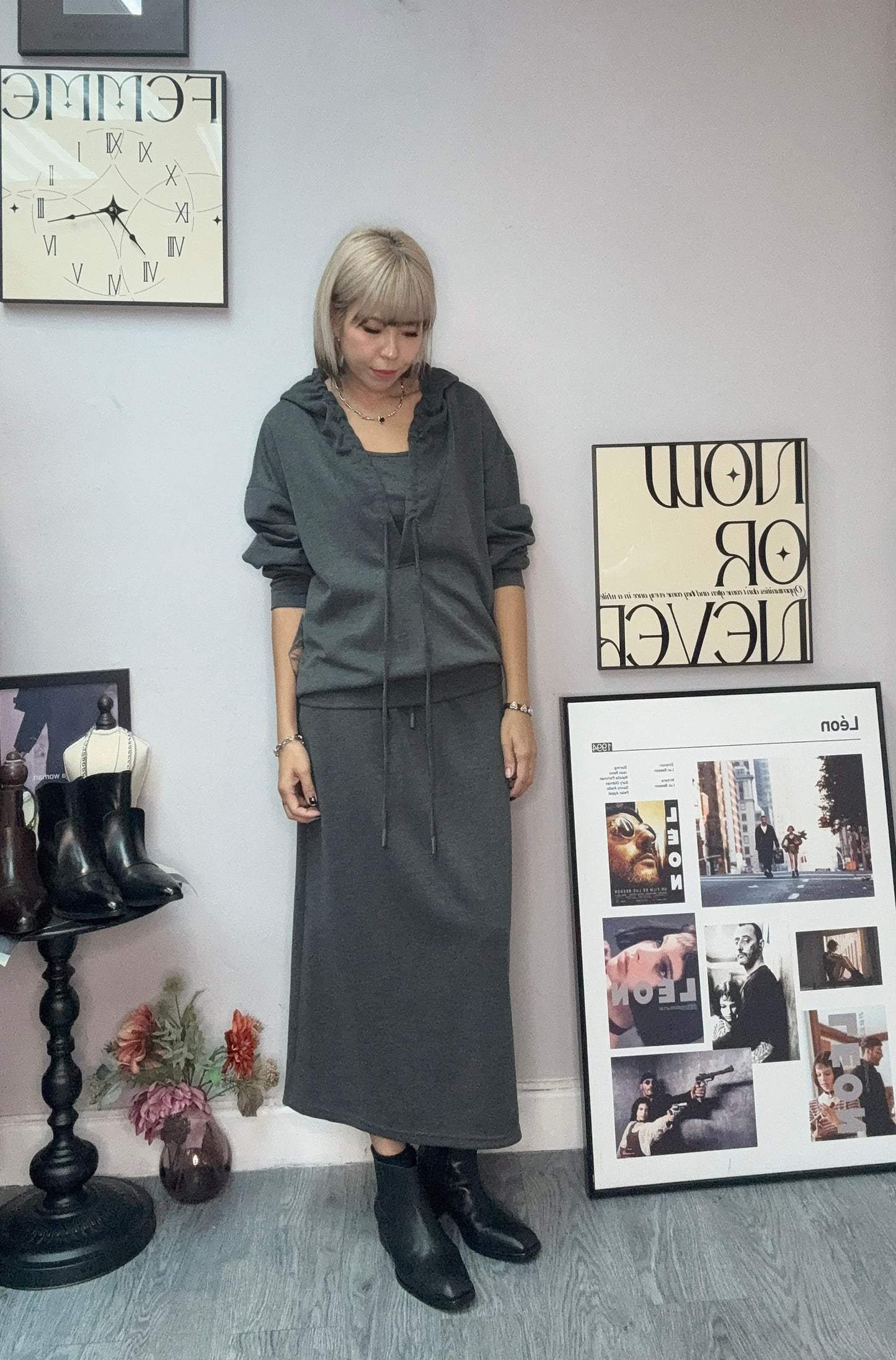 Big collar space cotton  two piece set