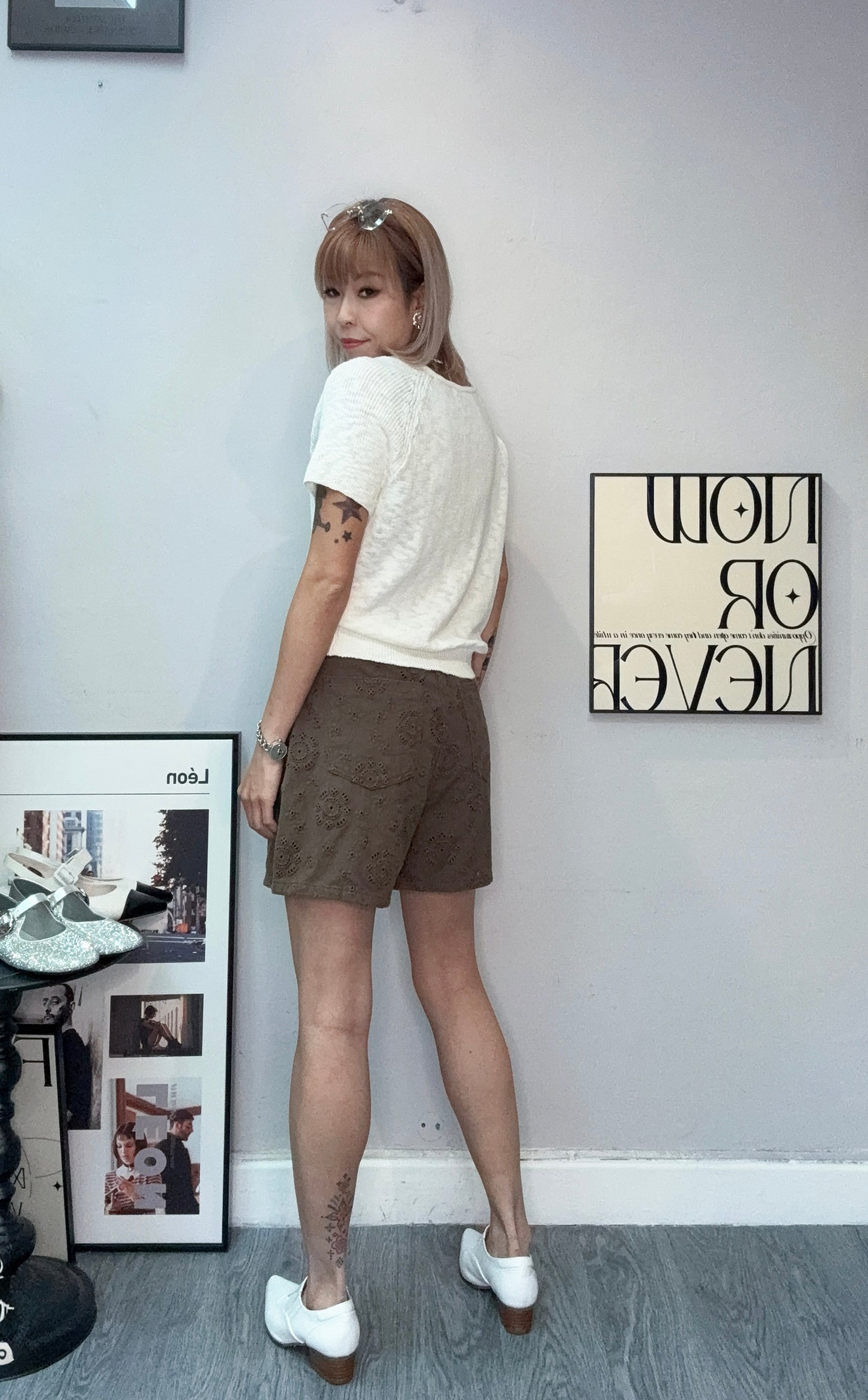 Plain softy knitted top #00717