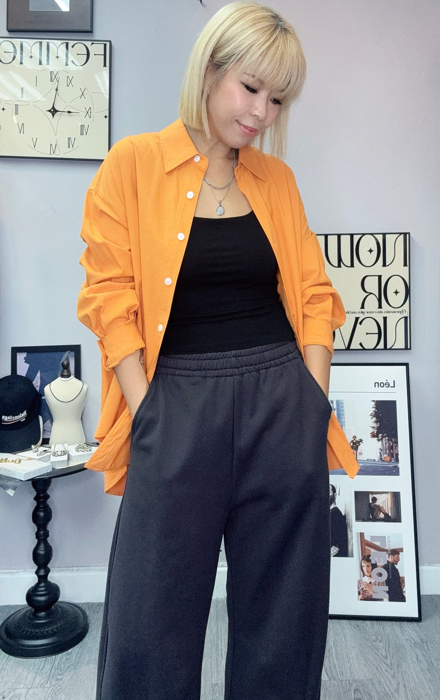 Oversize plain shirt