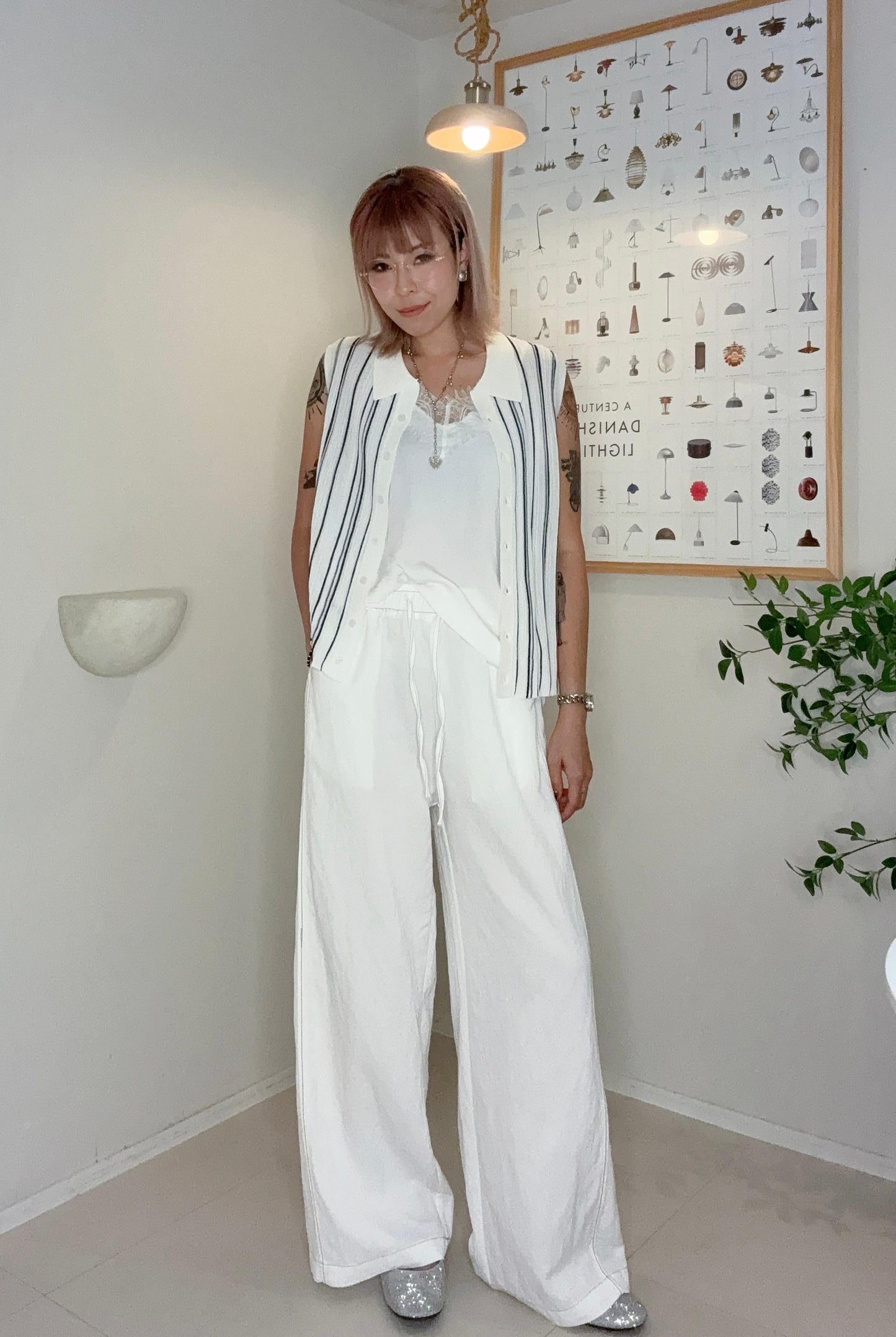 Striped polo knit #00690