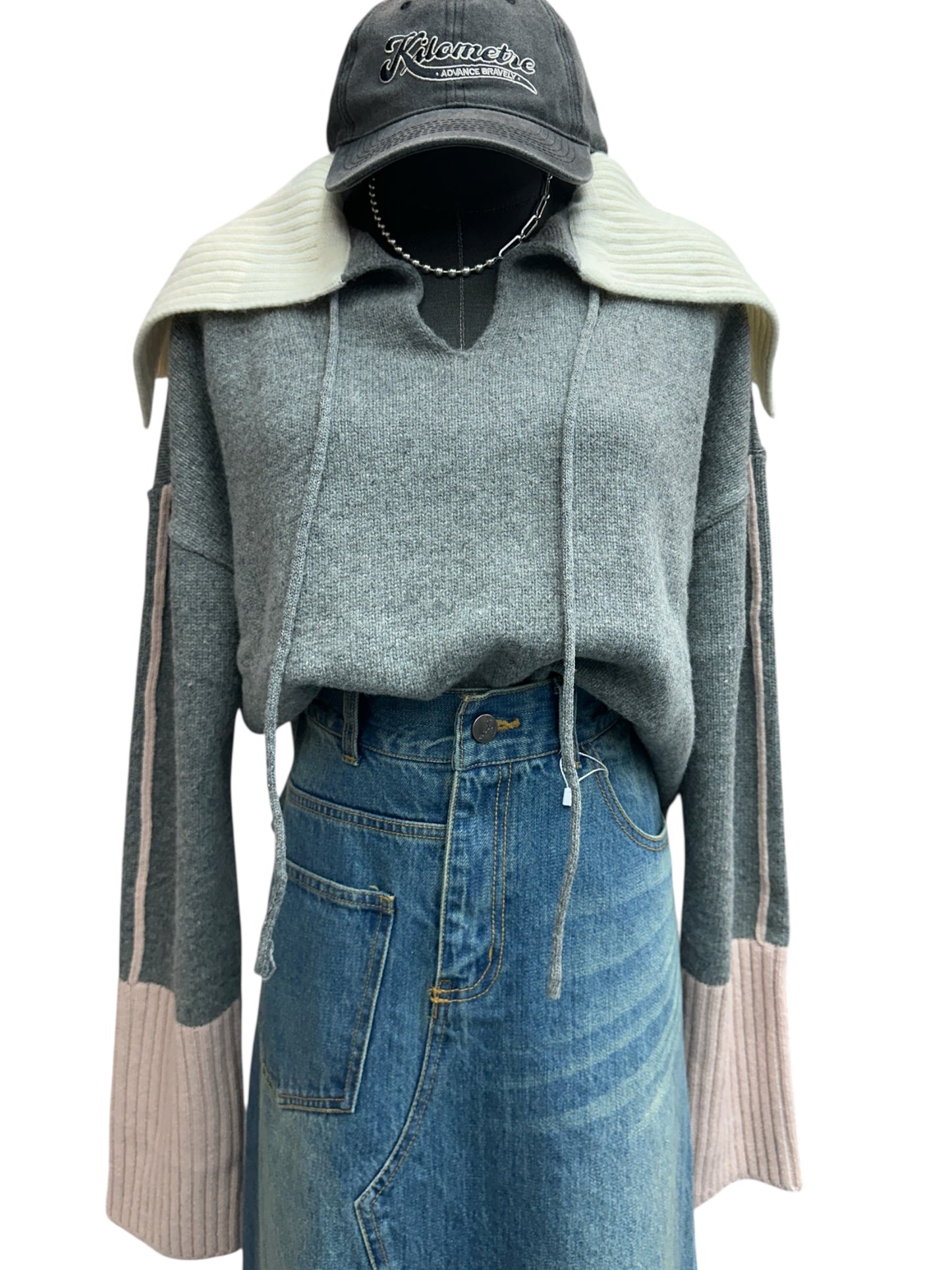 V neck oversize wool top