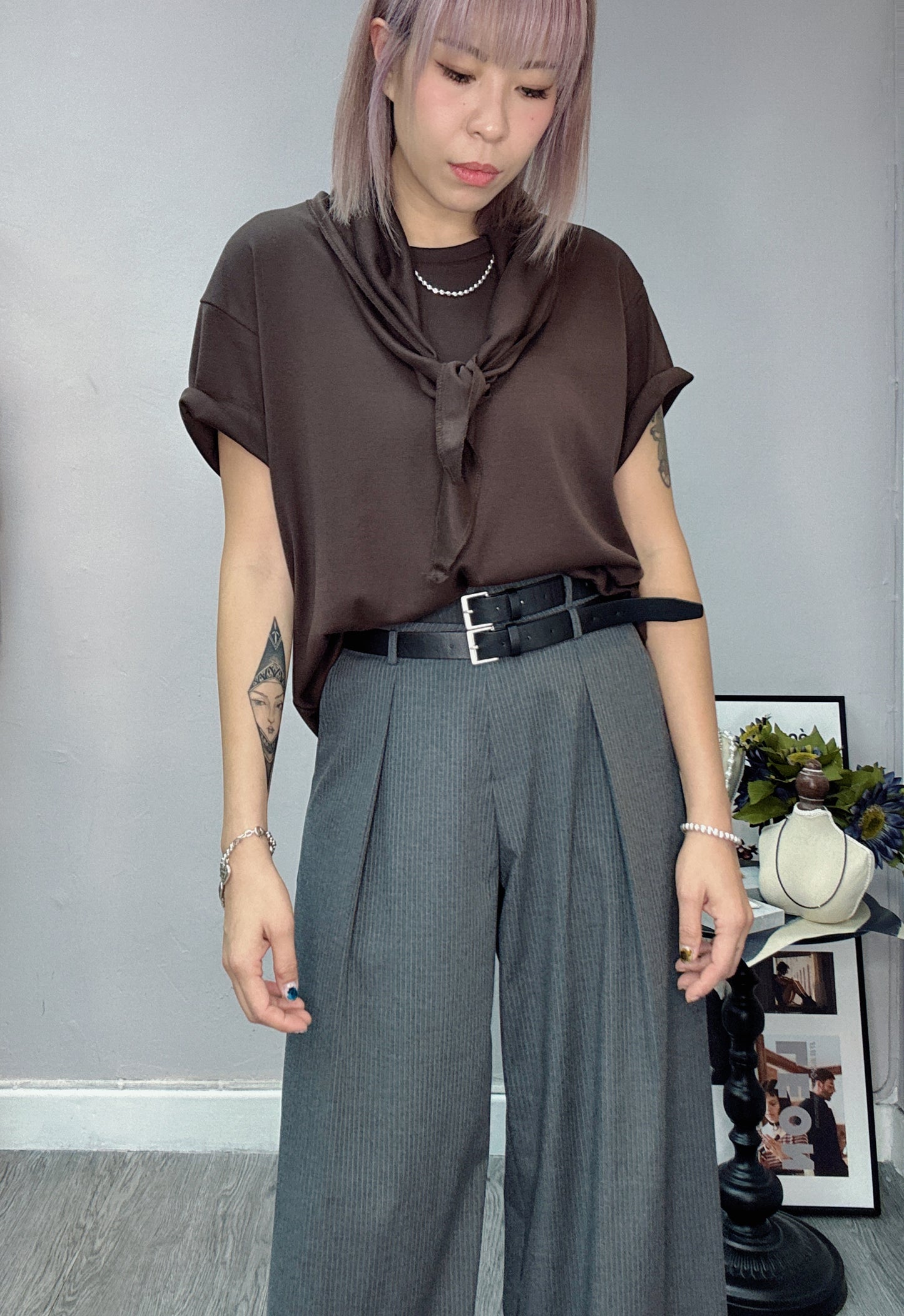 (-30%off)Scarf tee (light cotton)