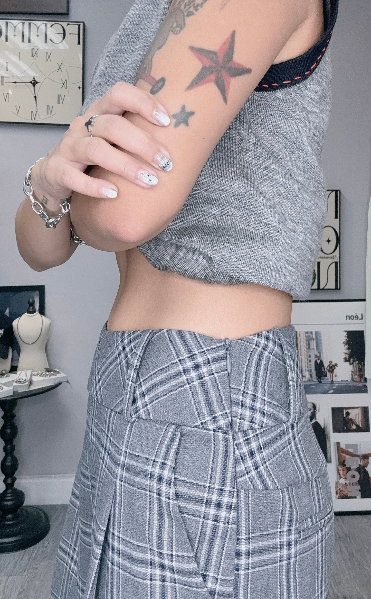 Grid trousers