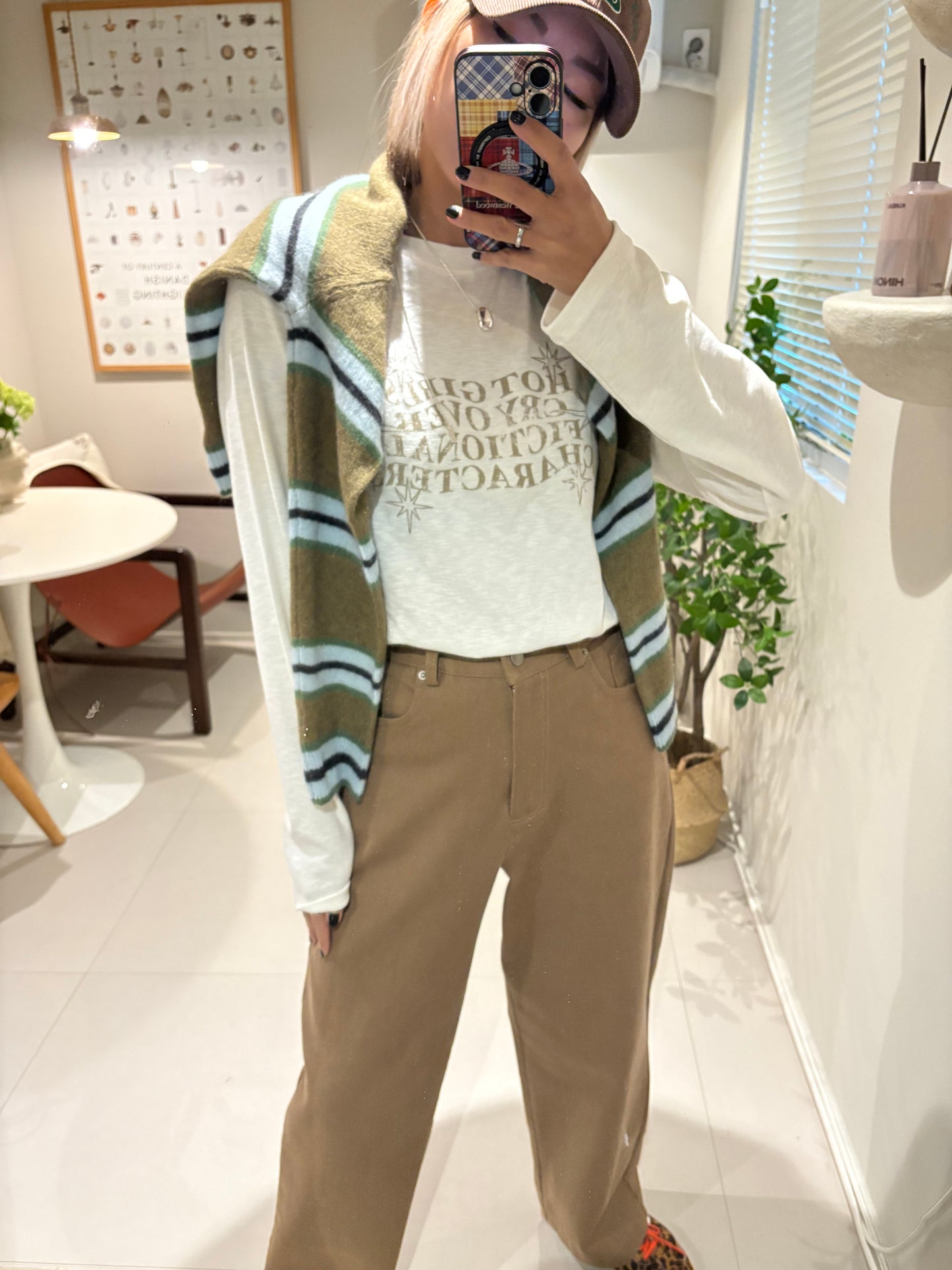 Plain straight pants #00015