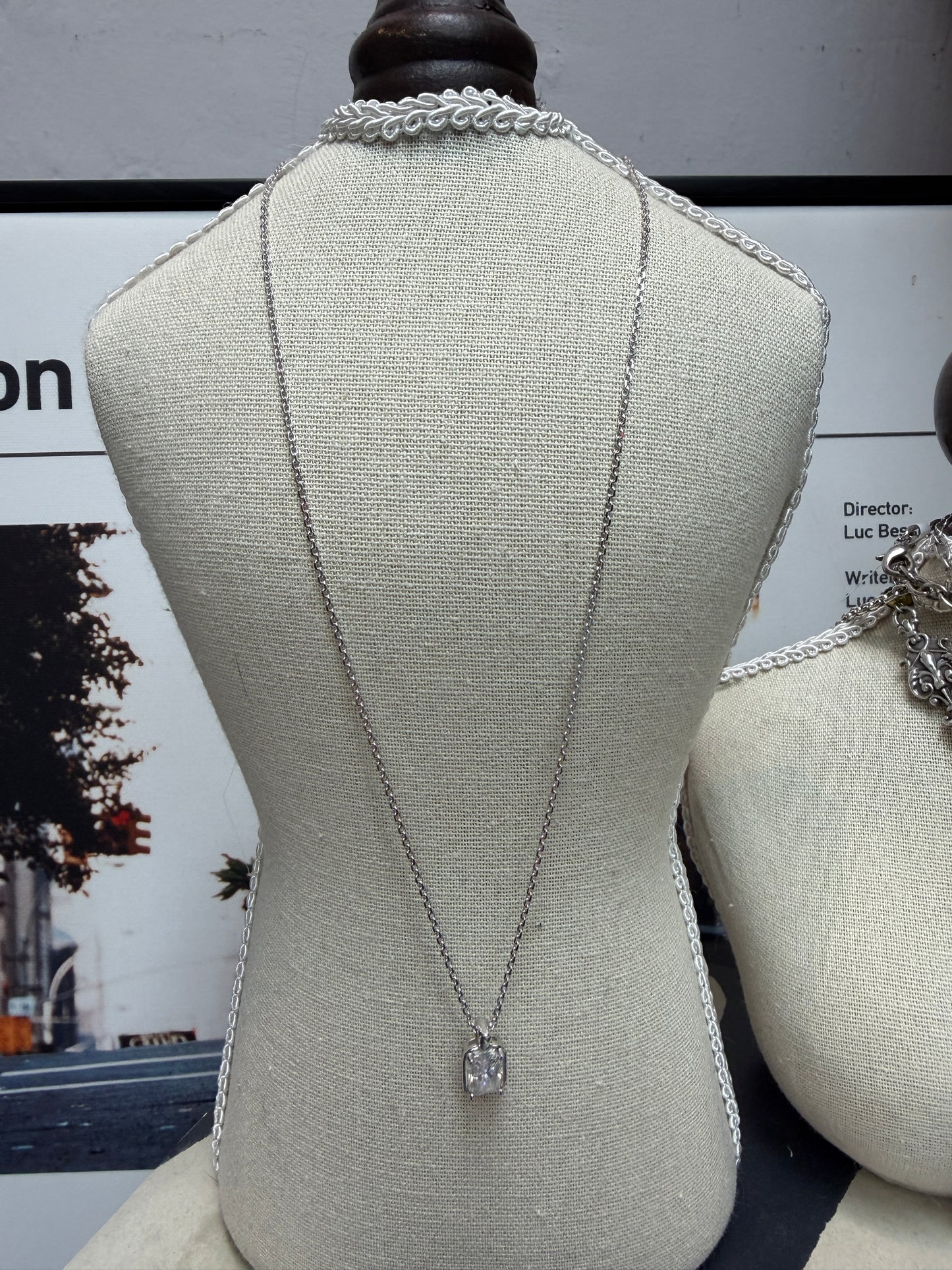 Cushion cut necklace
