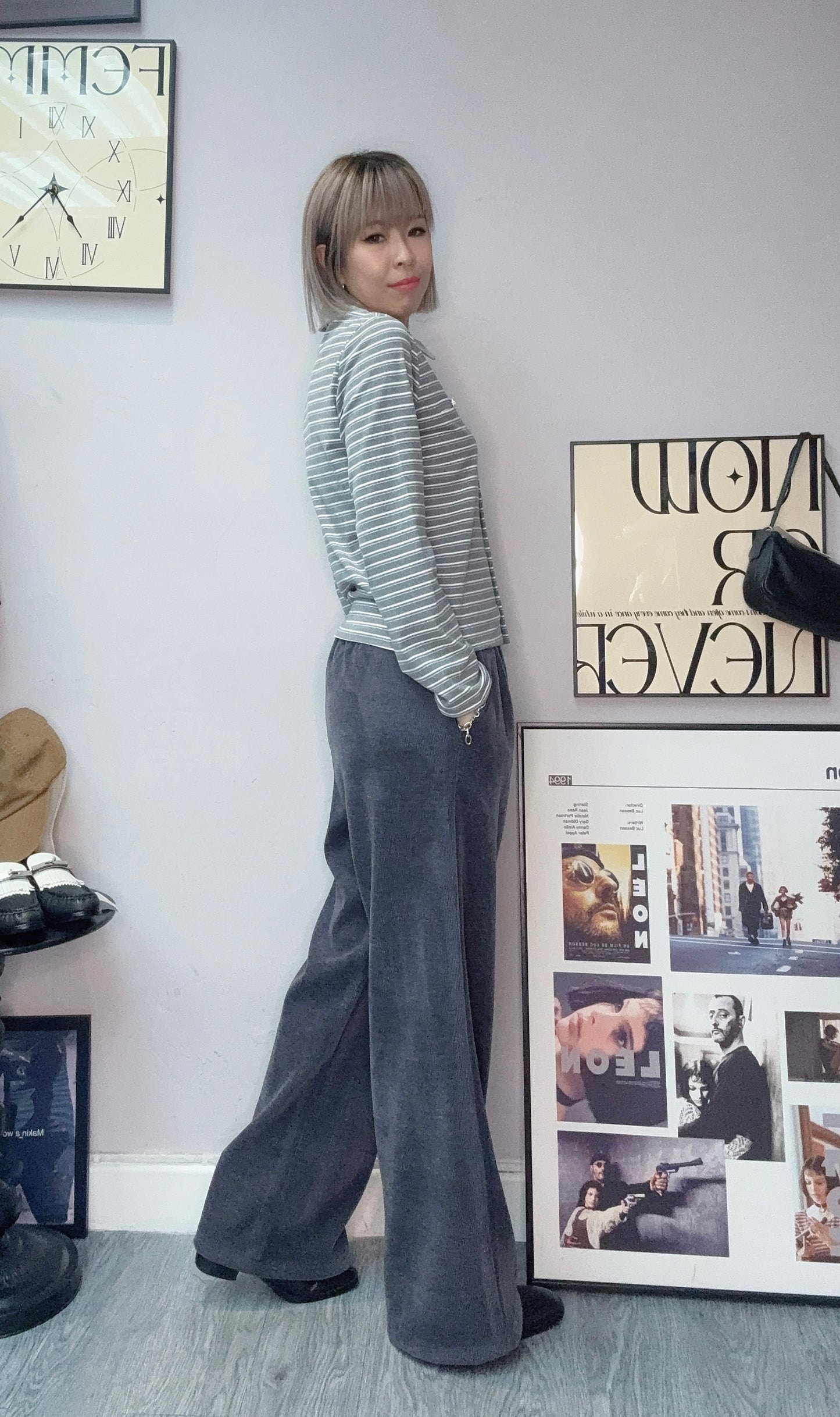 (2026SS)Shirt collar stripe cotton cardigan#00249