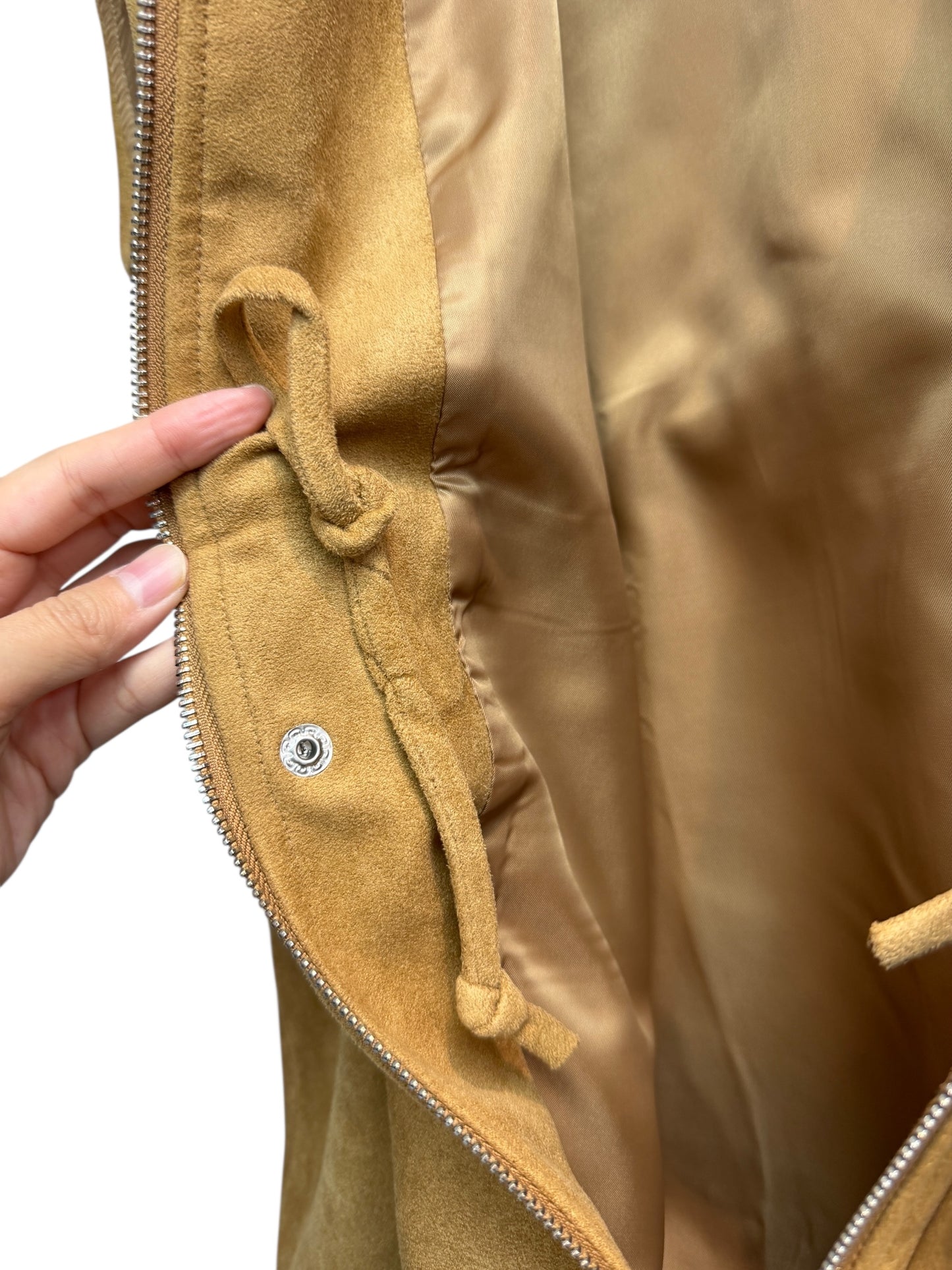 Suede zip vest jacket #00143