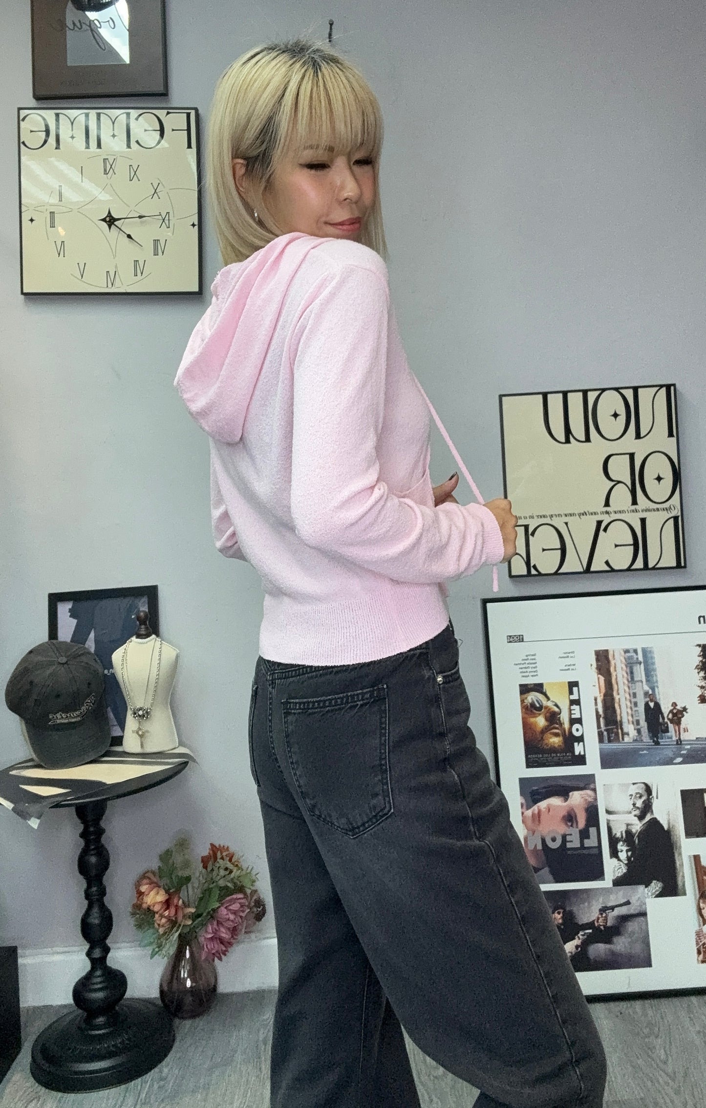 With hat knitted outer