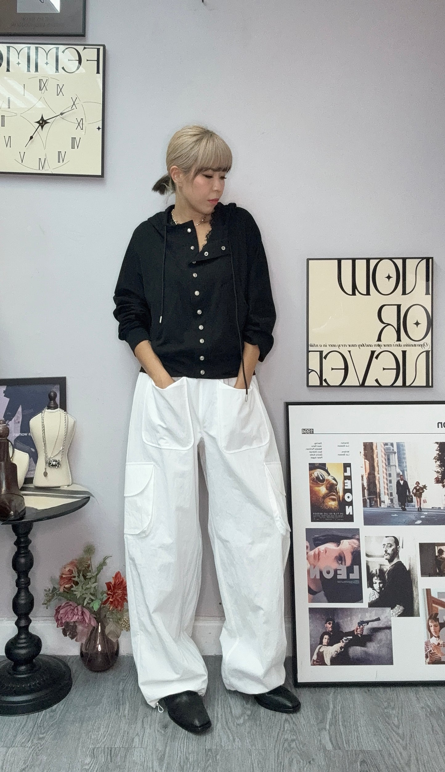 With hat cotton jacket