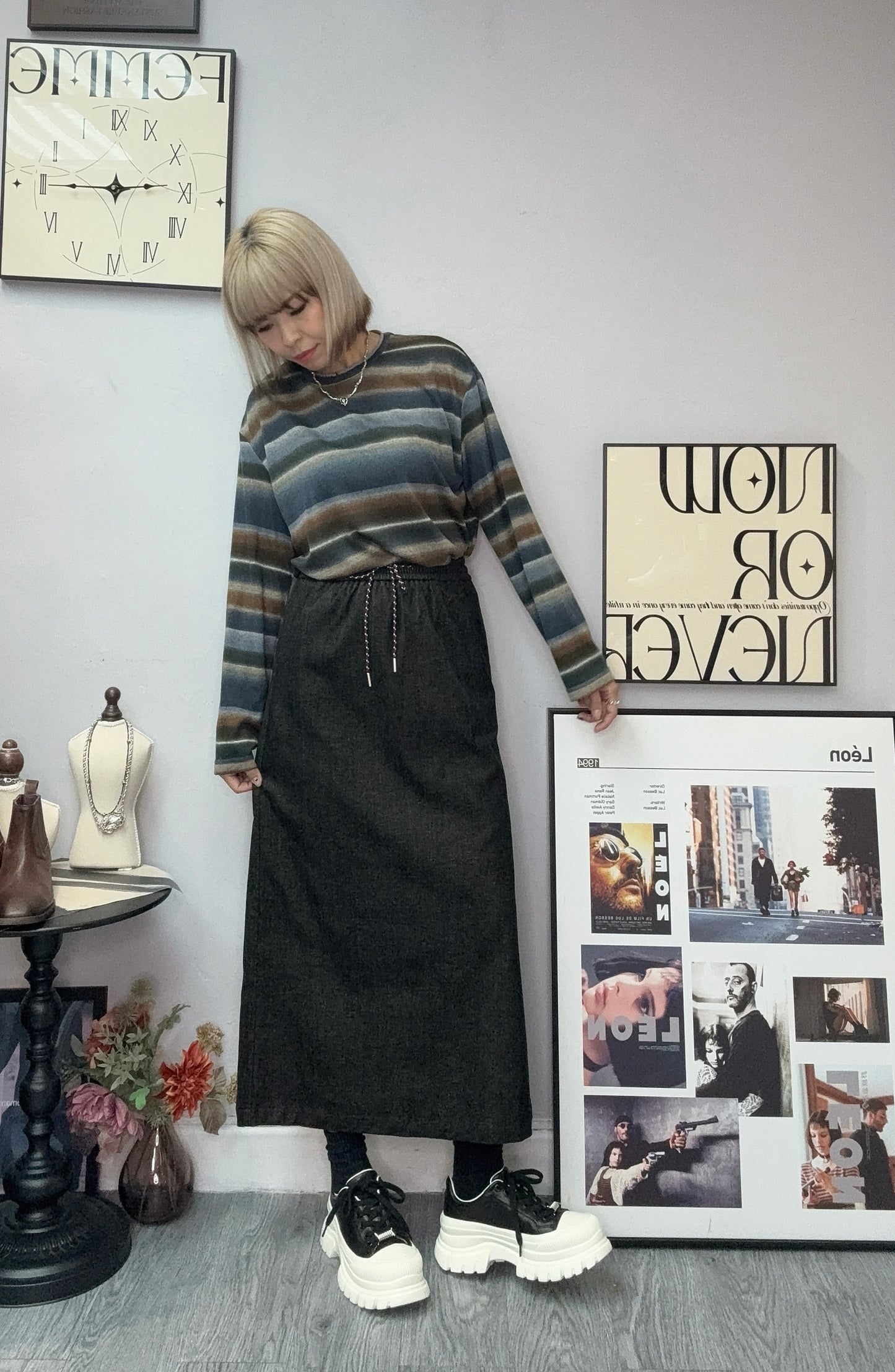 Washing denim cotton skirt set