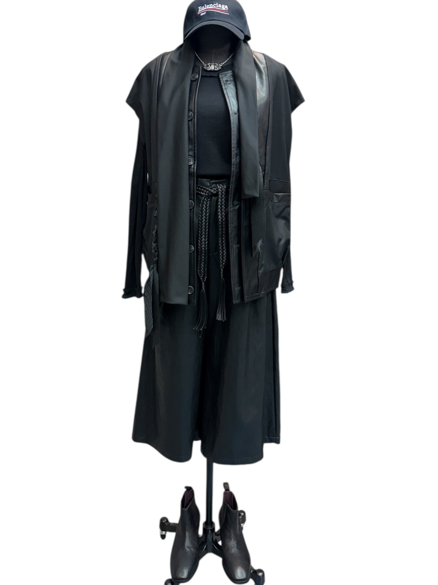 Two tone leather vest jacket