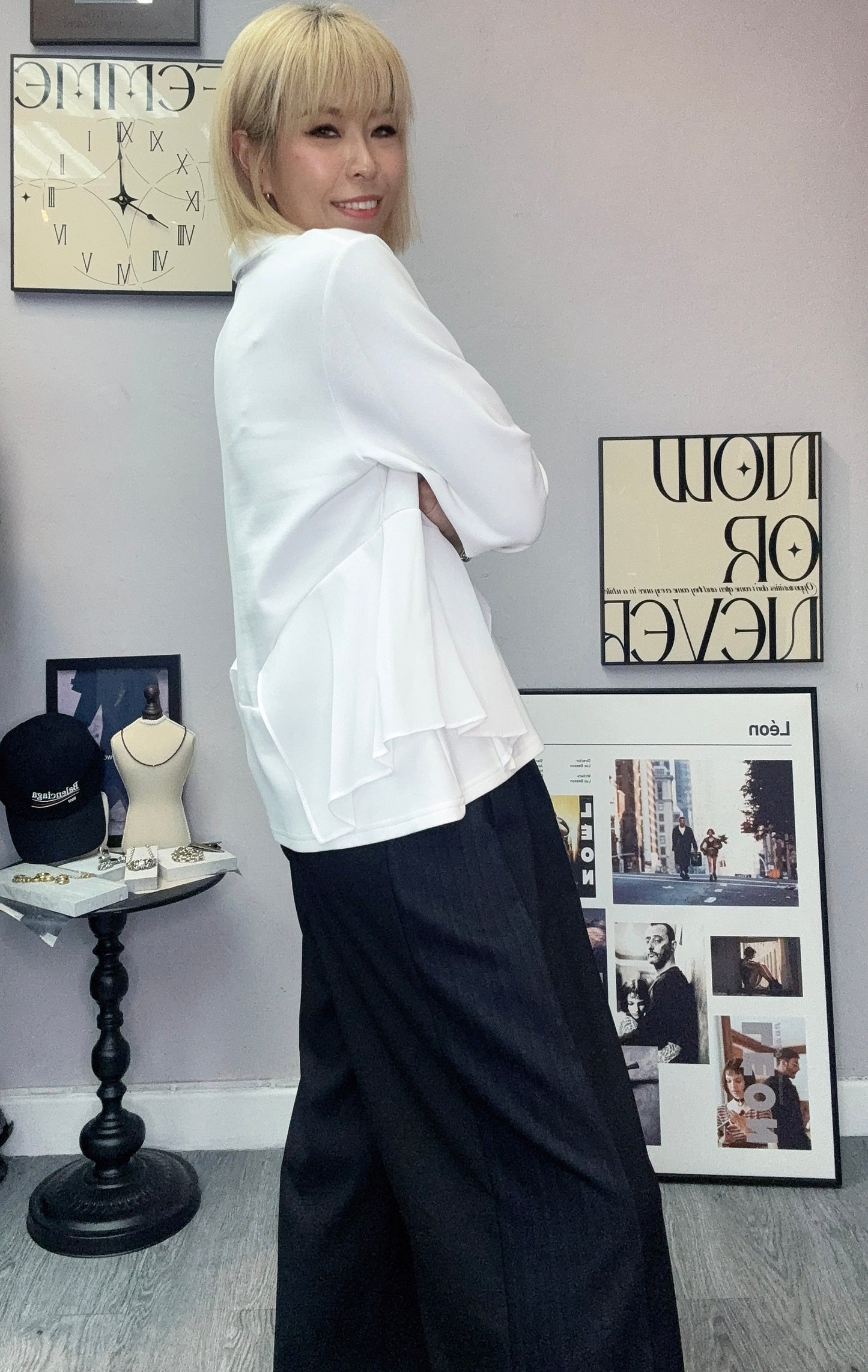 Two tone long sleeves top