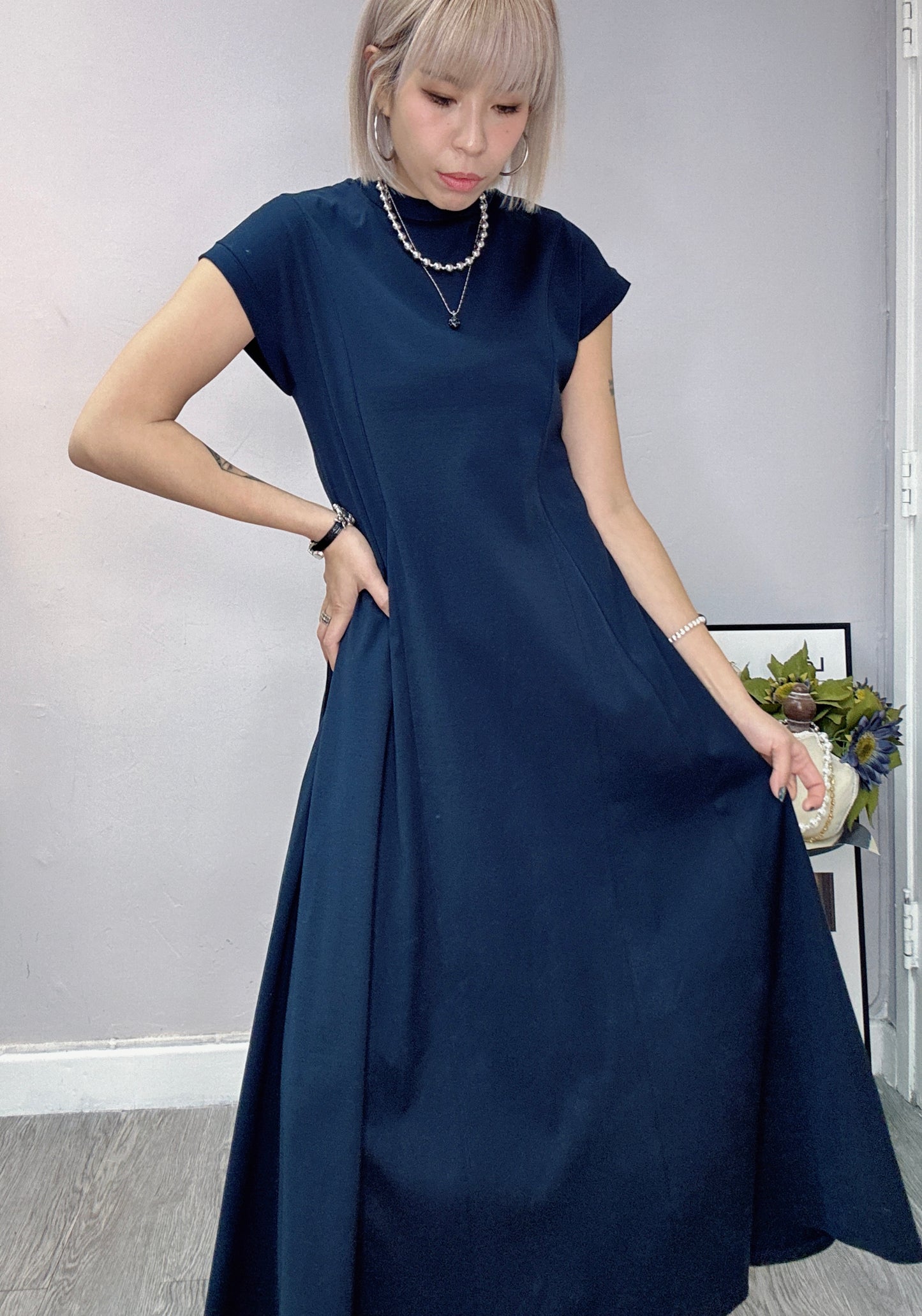 A line cotton dress (not included belt)