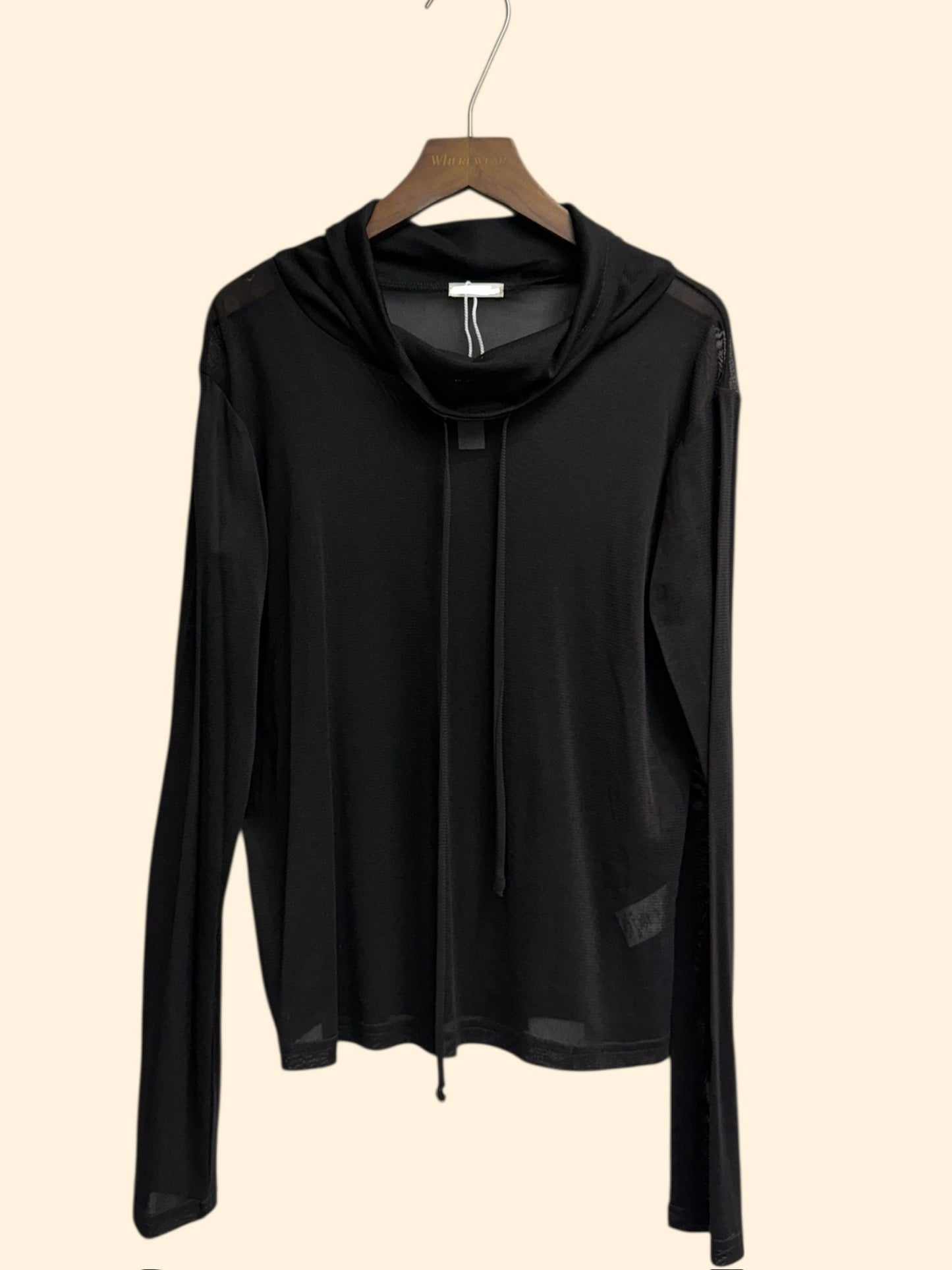 Crew collar see through top