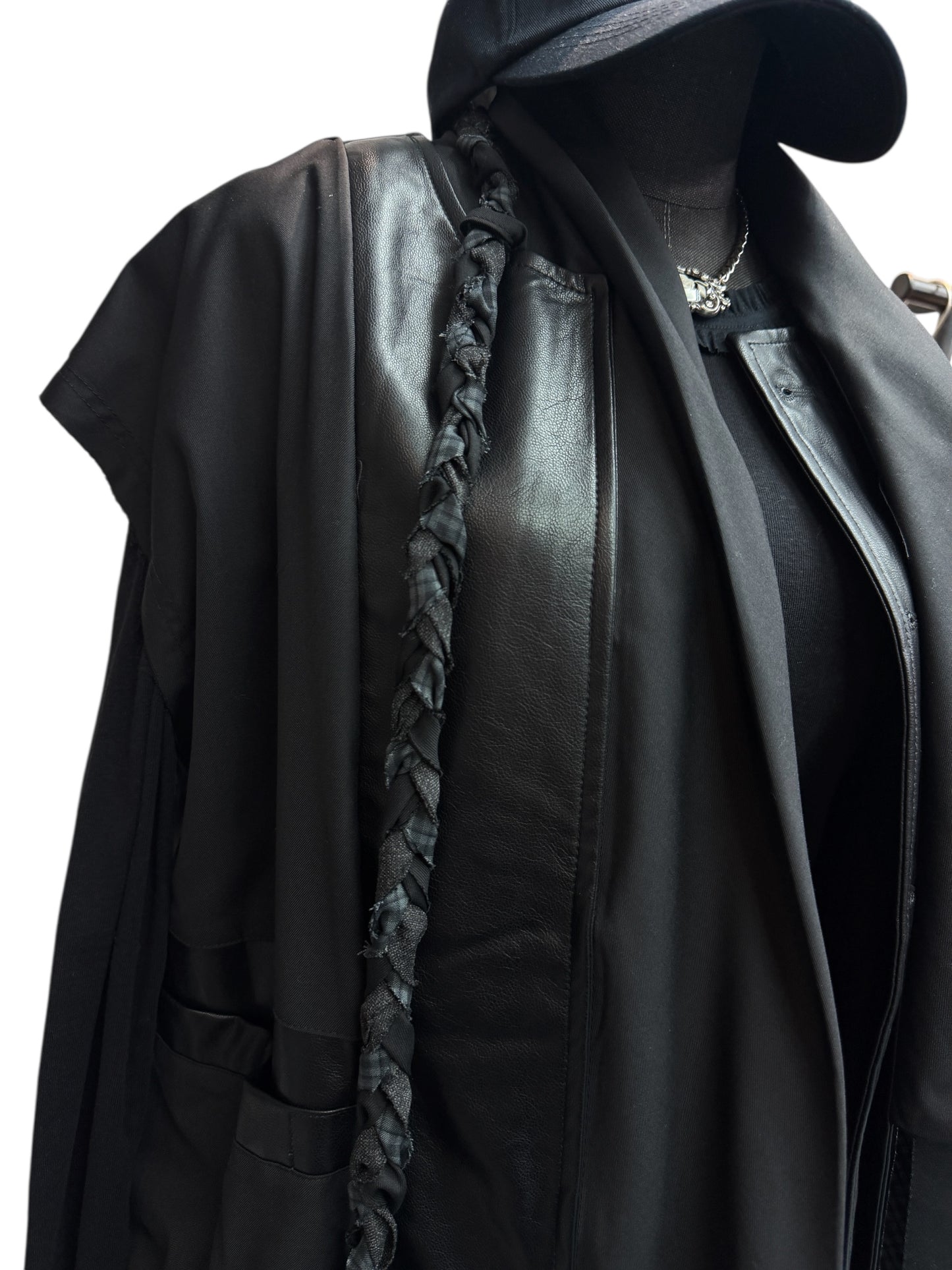 Two tone leather vest jacket